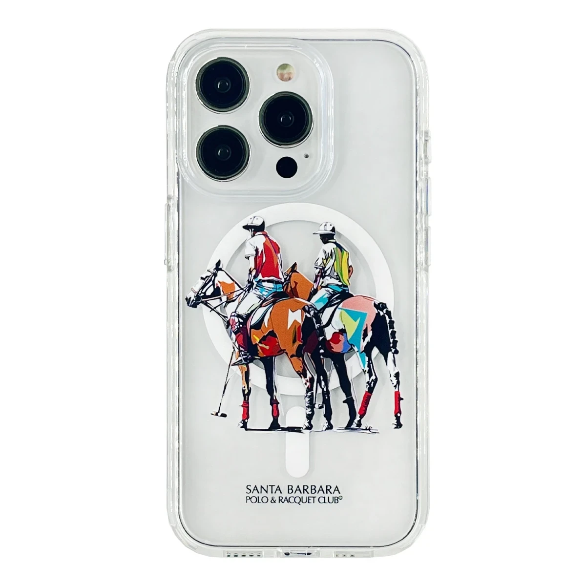 Santa Barbara Polo Racquet Club Apple iPhone 15 Pro Willie Şeffaf Magsafe Kapak - Geometry