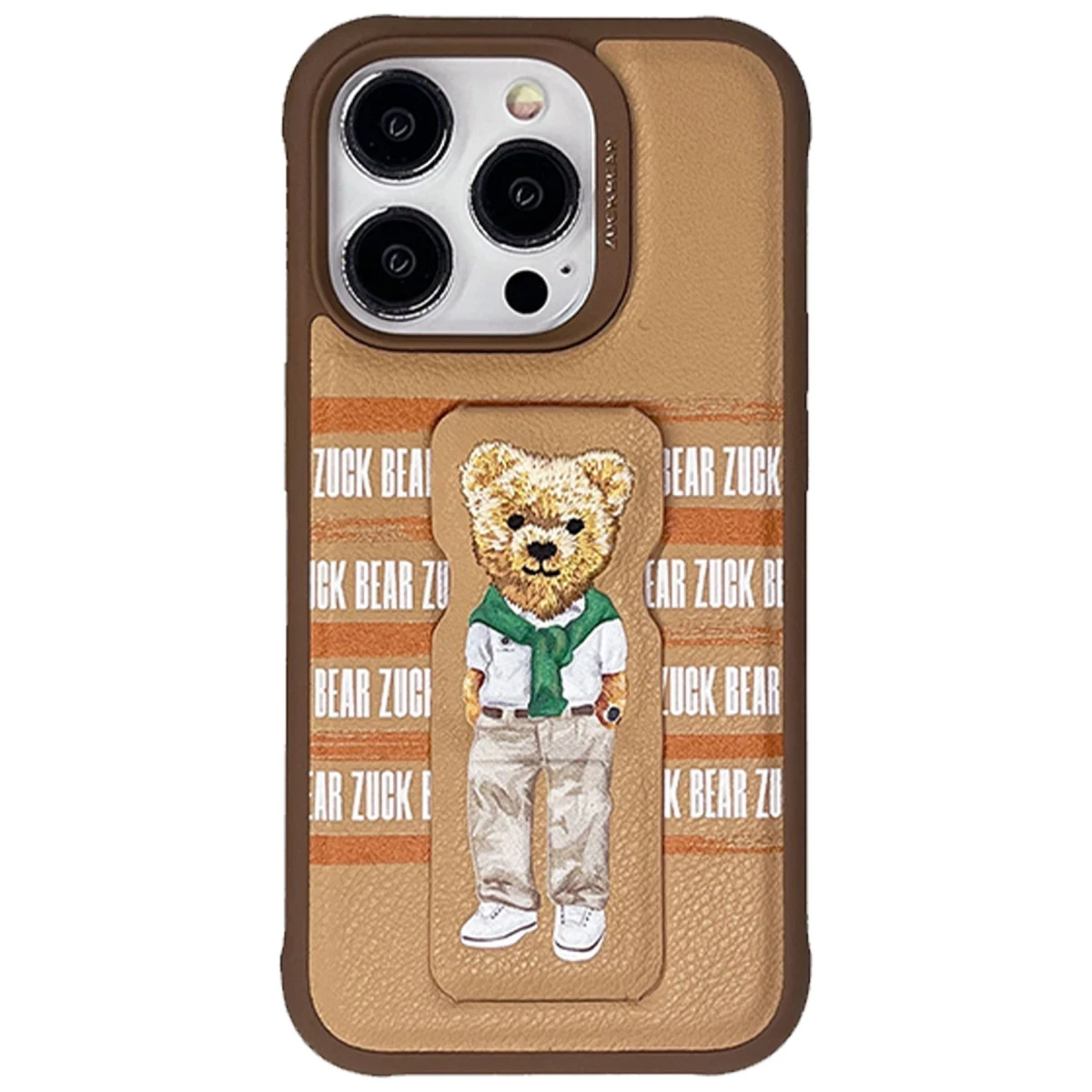 ZuckBear Apple iPhone 15 Pro Max Claude Standlı Kapak - Kahverengi
