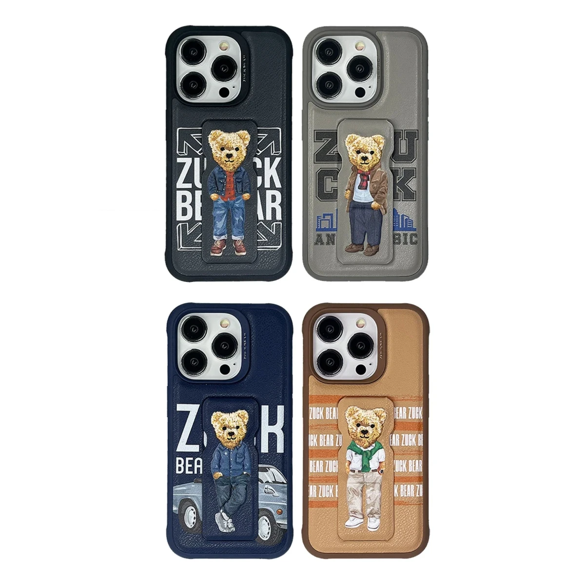 ZuckBear Apple iPhone 15 Pro Max Claude Standlı Kapak - Titan Gri