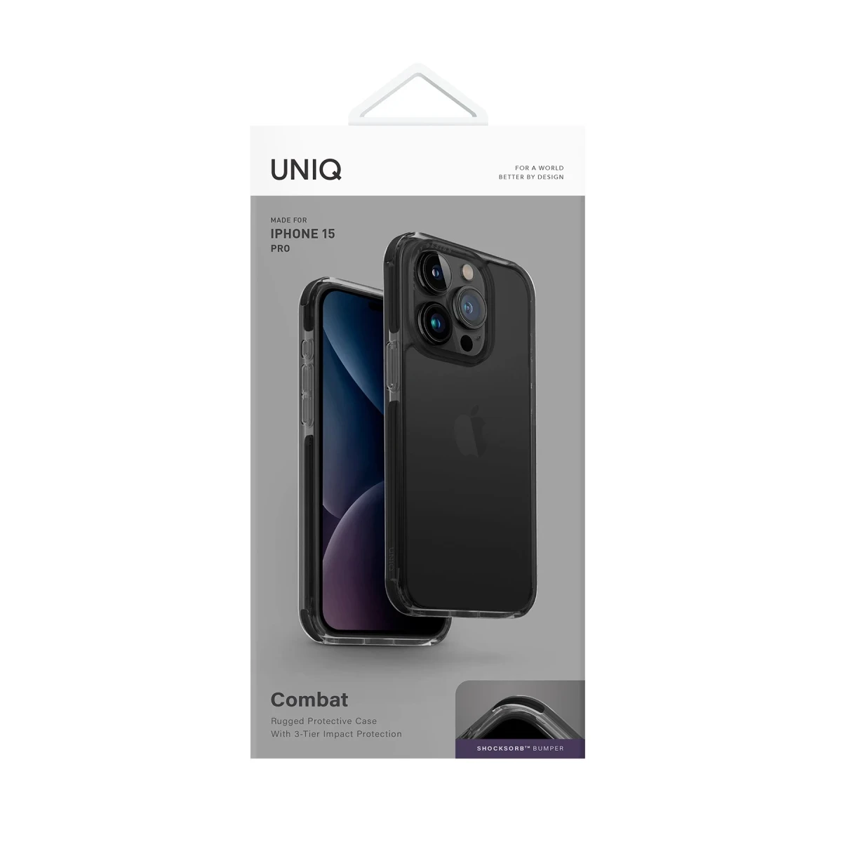 Uniq Apple iPhone 15 Pro Max Combat Kapak - Siyah