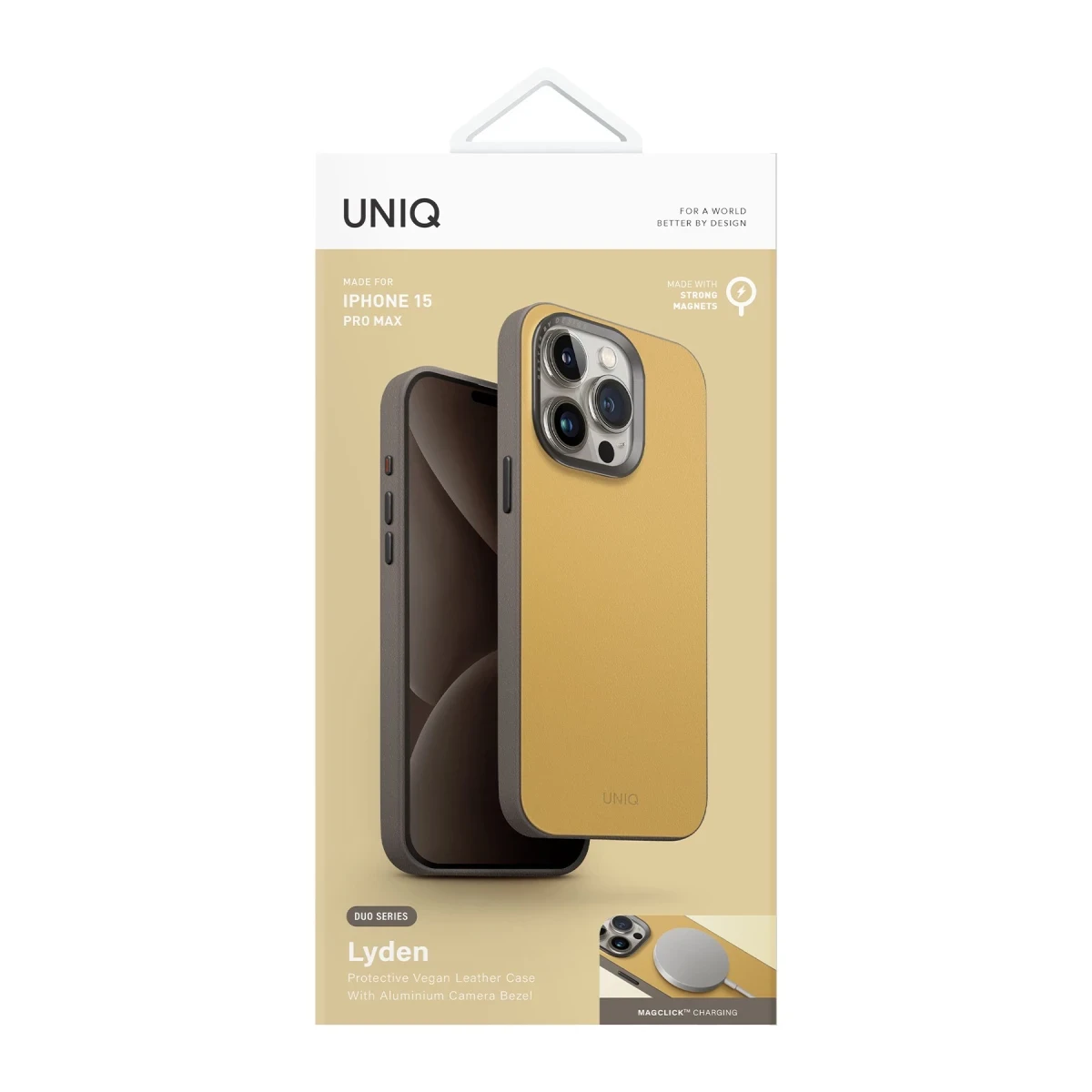 Uniq Apple iPhone 15 Pro Lyden DS Magsafe Kapak - Sarı
