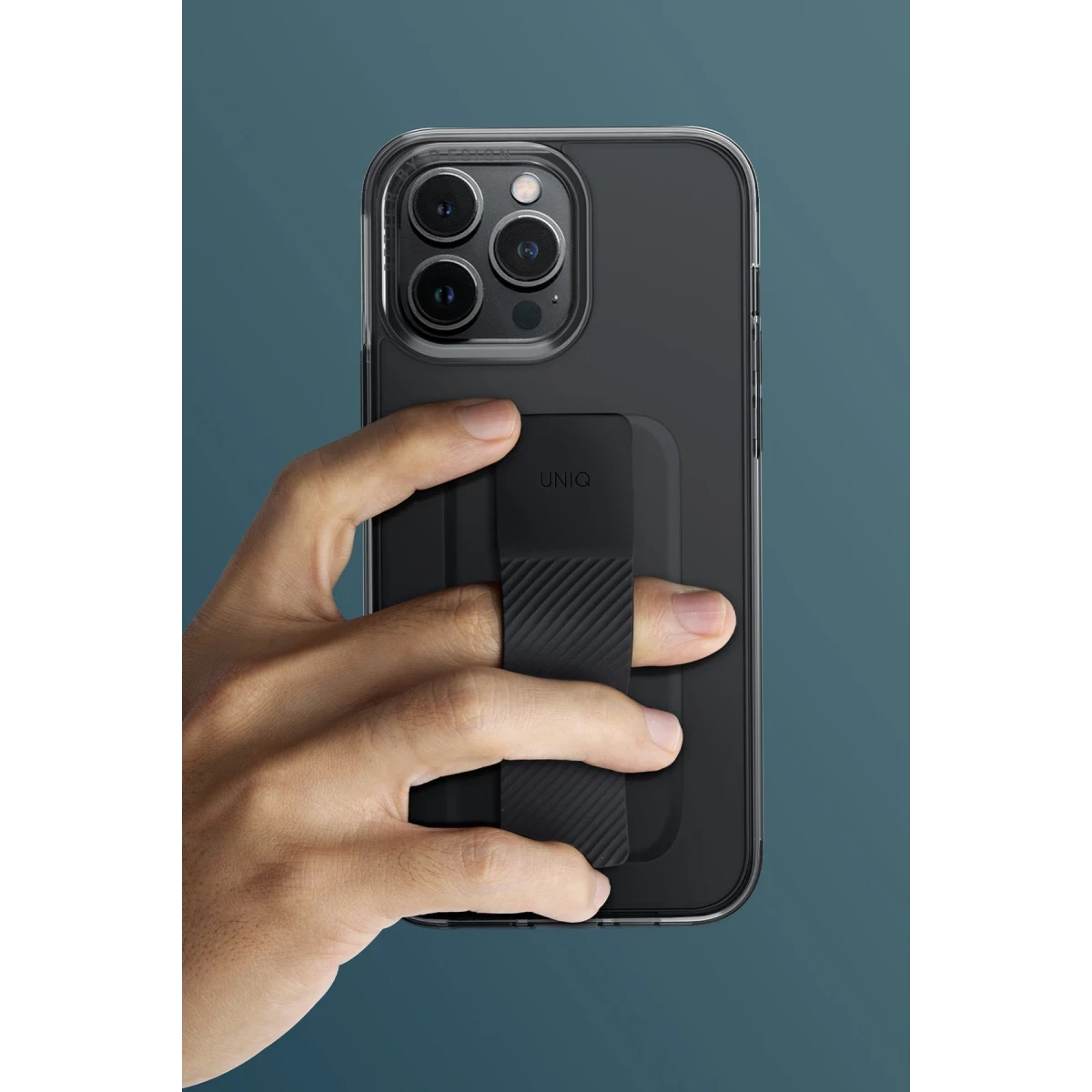 Uniq Apple iPhone 15 Pro Heldro Mount Standlı Kapak - Şeffaf