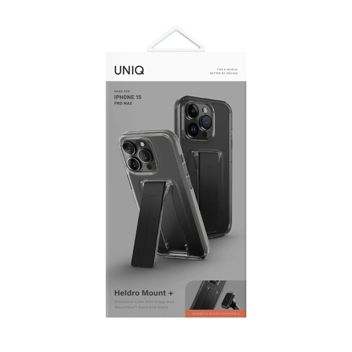 Uniq Apple iPhone 15 Pro Max Heldro Mount Standlı Kapak - Siyah