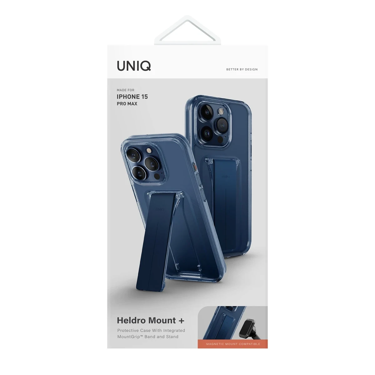 Uniq Apple iPhone 15 Pro Max Heldro Mount Standlı Kapak - Lacivert