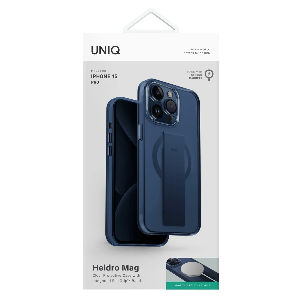 Uniq Apple iPhone 15 Pro Heldro Magsafe Kapak - Lacivert