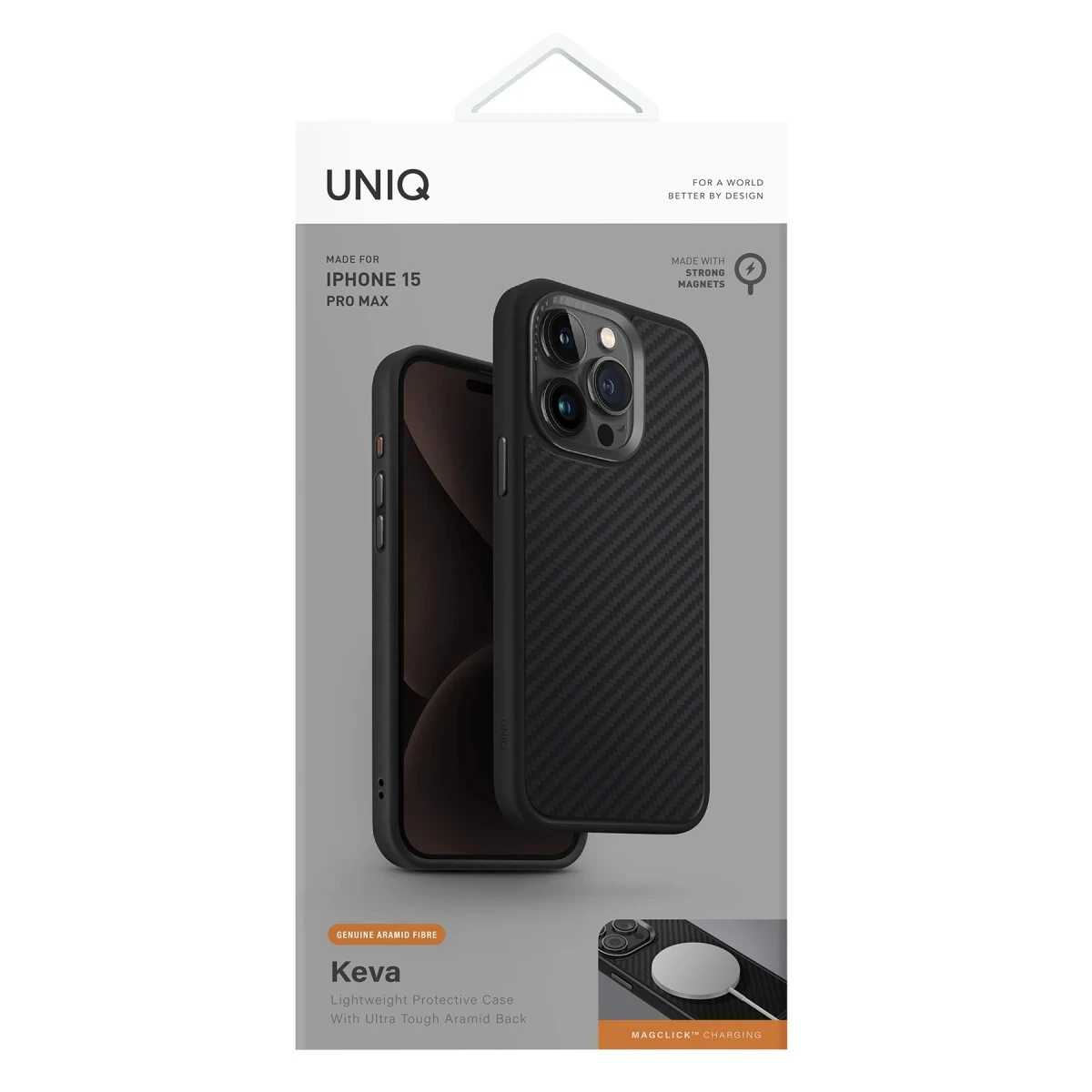 Uniq Apple iPhone 15 Pro Max Keva Karbon Magsafe Kapak - Siyah