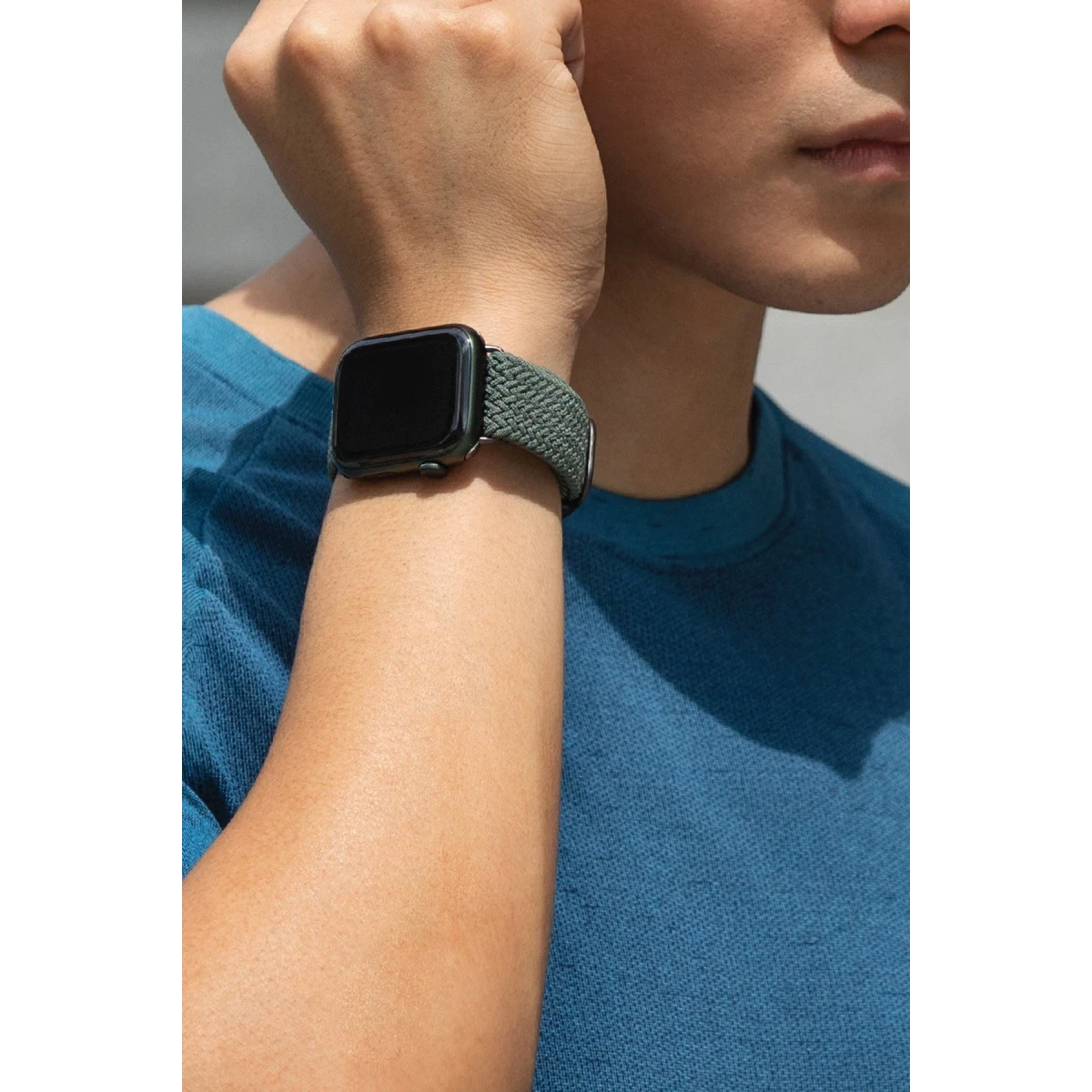 Uniq Apple Watch 41mm Aspen Örgülü Kordon - Gri