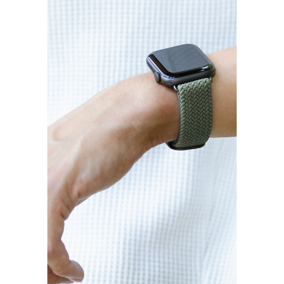 Uniq Apple Watch 41mm Aspen Örgülü Kordon - Gri