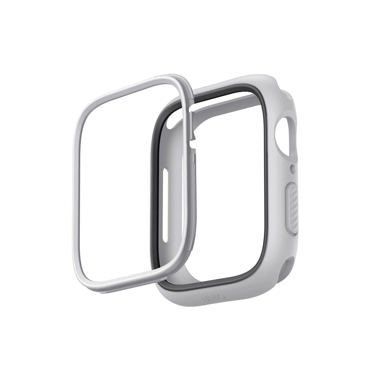 Uniq Apple Watch 41mm Moduo Camlı Kasa Ekran Koruyucu - Gümüş-Gri