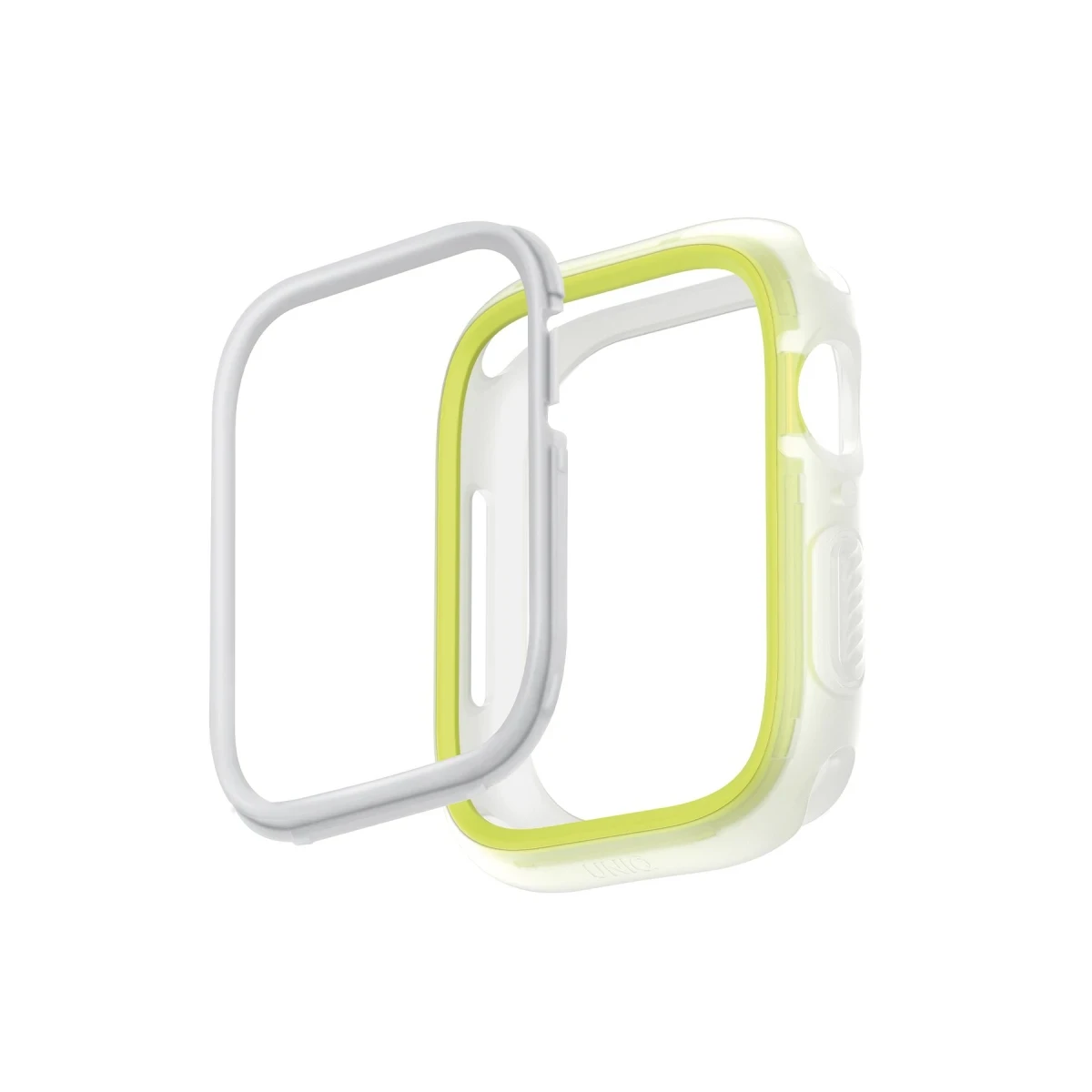 Uniq Apple Watch 41mm Moduo Camlı Kasa Ekran Koruyucu - Sarı-Beyaz