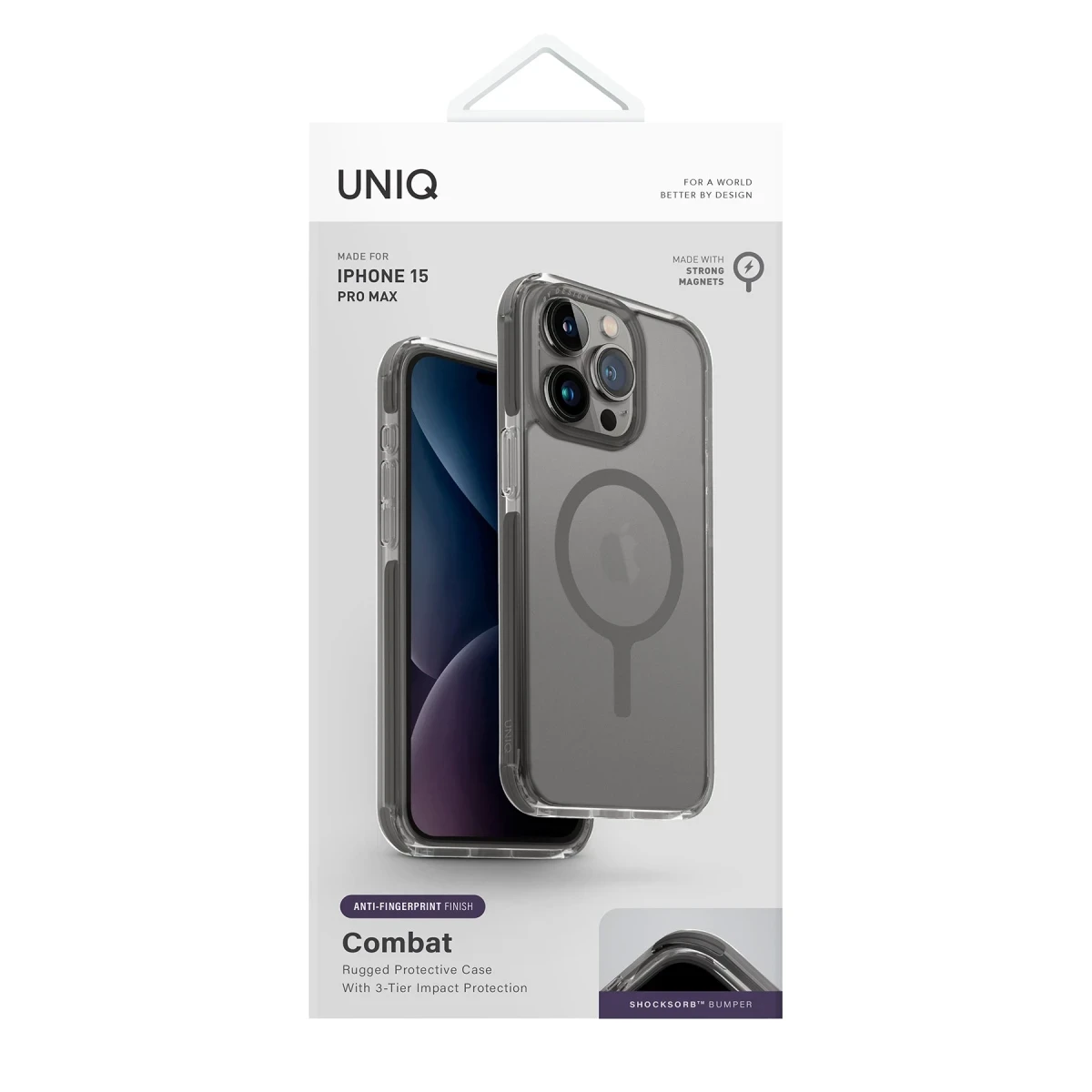 Uniq Apple iPhone 15 Pro Combat Magsafe Kapak - Titan Gri