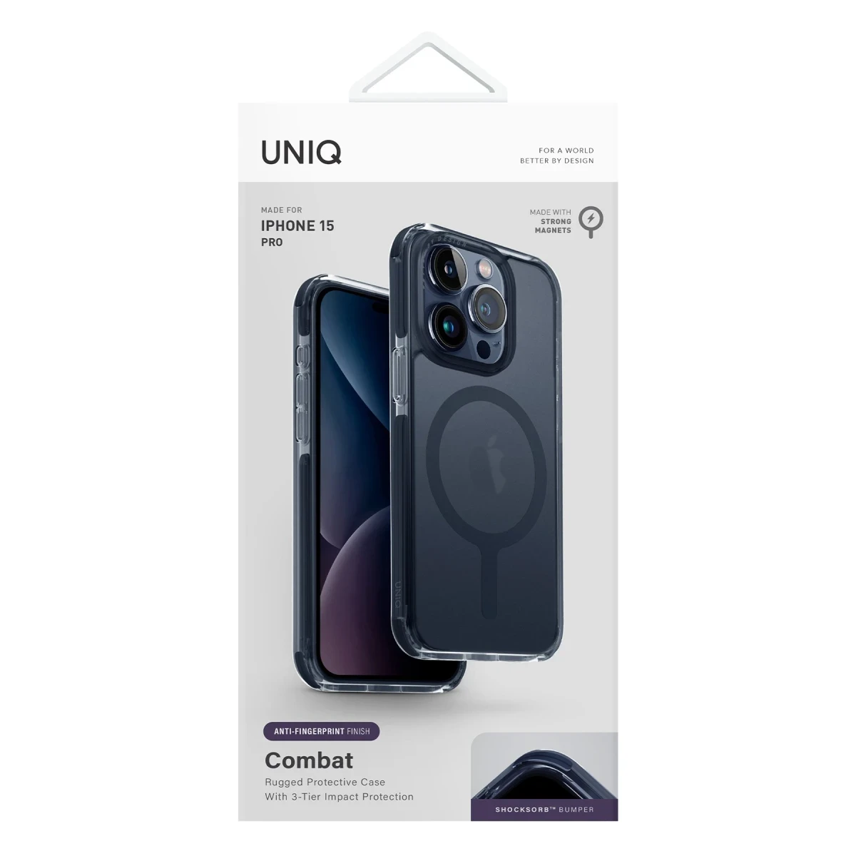 Uniq Apple iPhone 15 Pro Combat Magsafe Kapak - Mavi