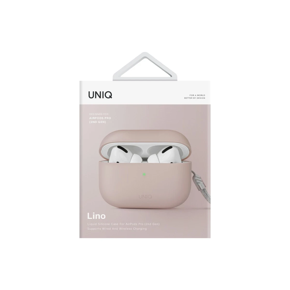 Uniq Apple Airpods Pro 2 (2.nesil) Lino Silikon Kılıf - Bej