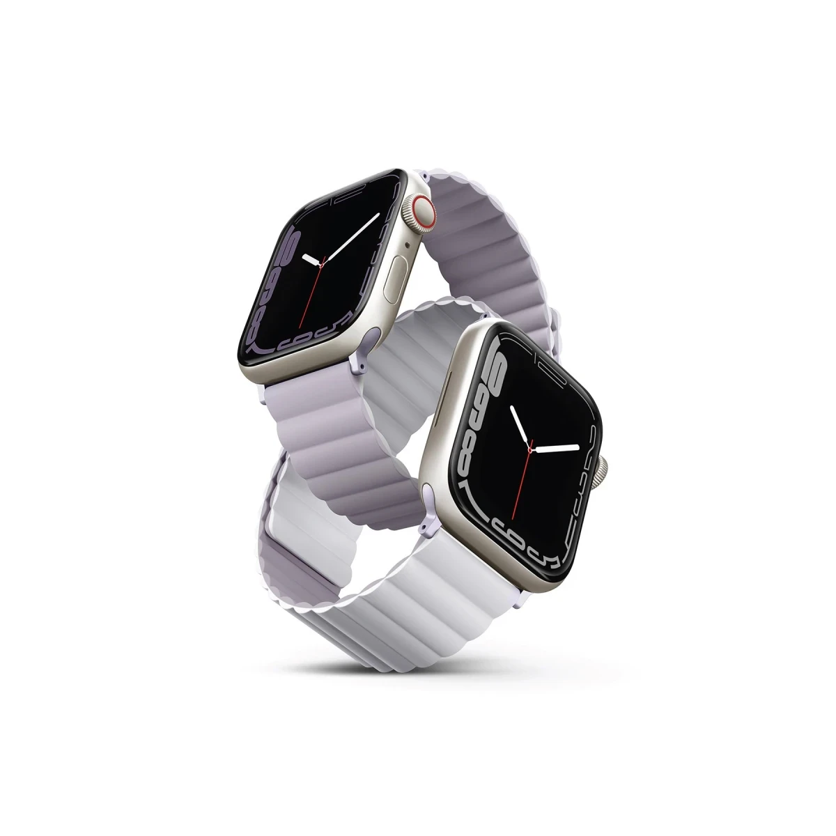 Uniq Apple Watch 41mm Revix Reversible Manyetik Kordon - Lila-Beyaz