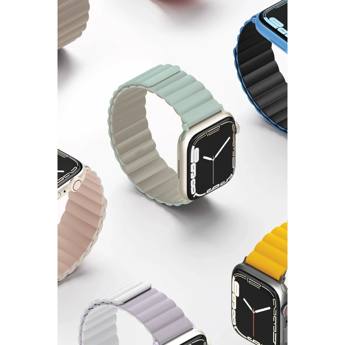 Uniq Apple Watch 41mm Revix Reversible Manyetik Kordon - Pembe-Bej