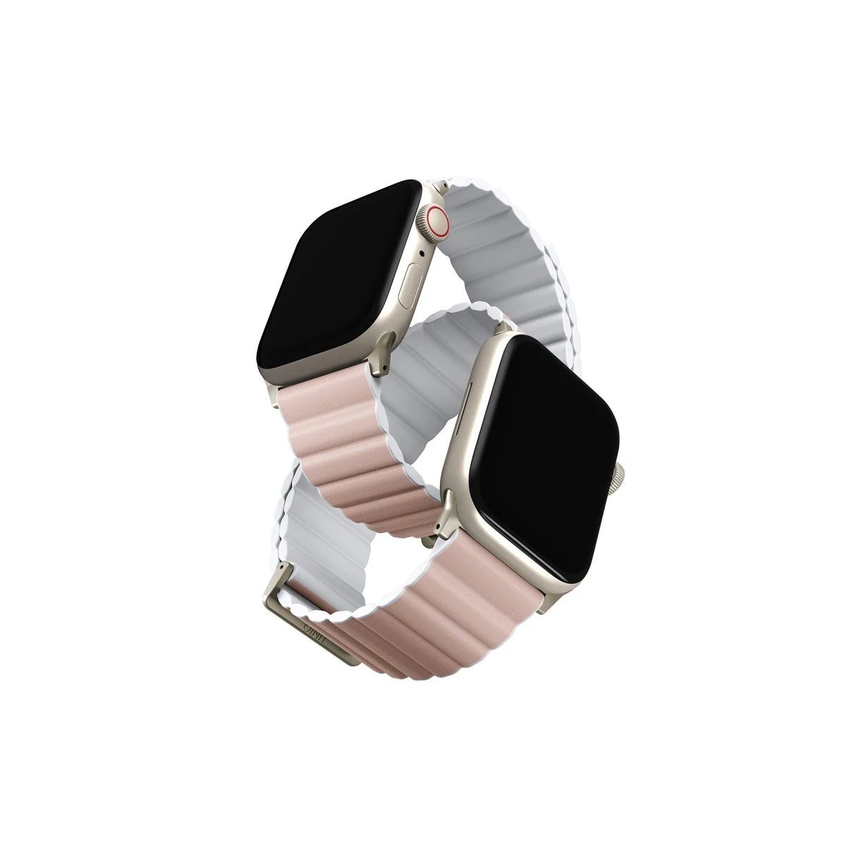 Uniq Apple Watch 41mm Revix Premium Reversible Manyetik Kordon - Pembe-Beyaz