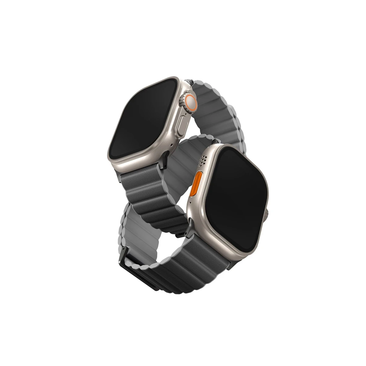 Uniq Apple Watch Ultra 49mm Revix Premium Reversible Manyetik Kordon - Siyah-Gri