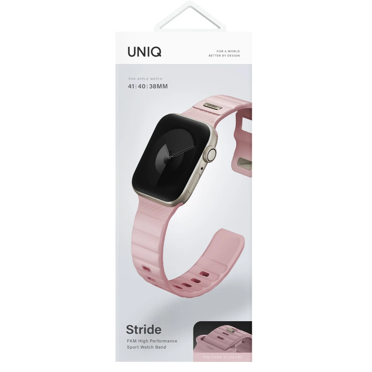 Uniq Apple Watch 41mm Stride FKM Silikon Kordon - Pembe