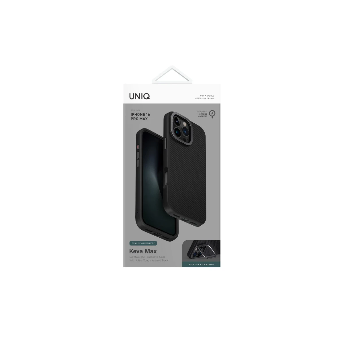 Uniq Apple iPhone 16 Pro Max Keva Max Karbon Magsafe Kapak - Siyah