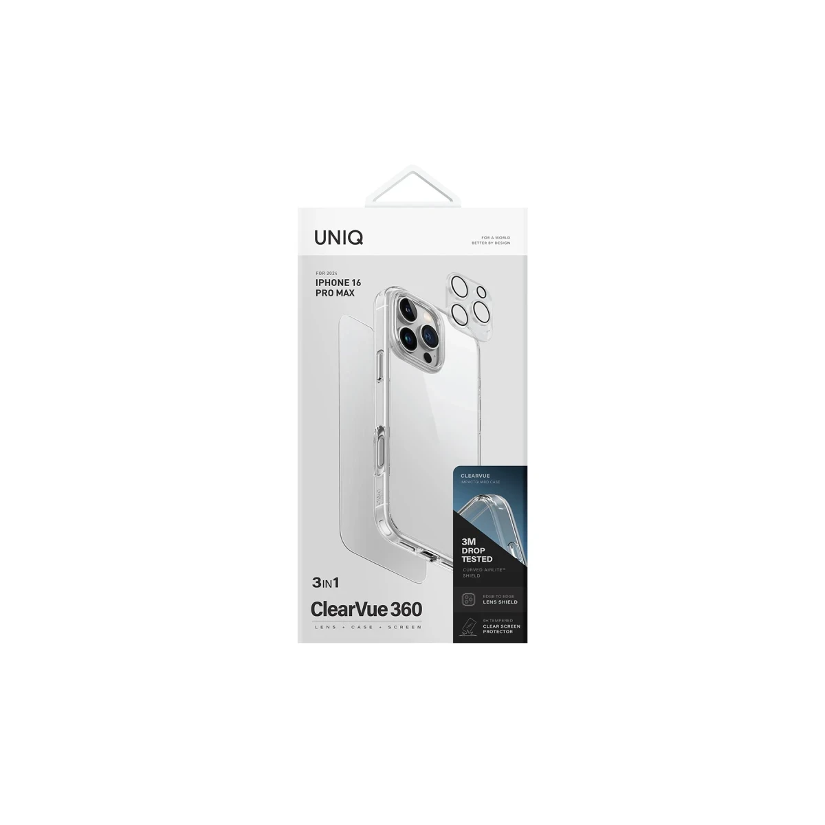 Uniq Apple iPhone 16 Pro Clearvue 3in1 Set Kapak - Şeffaf