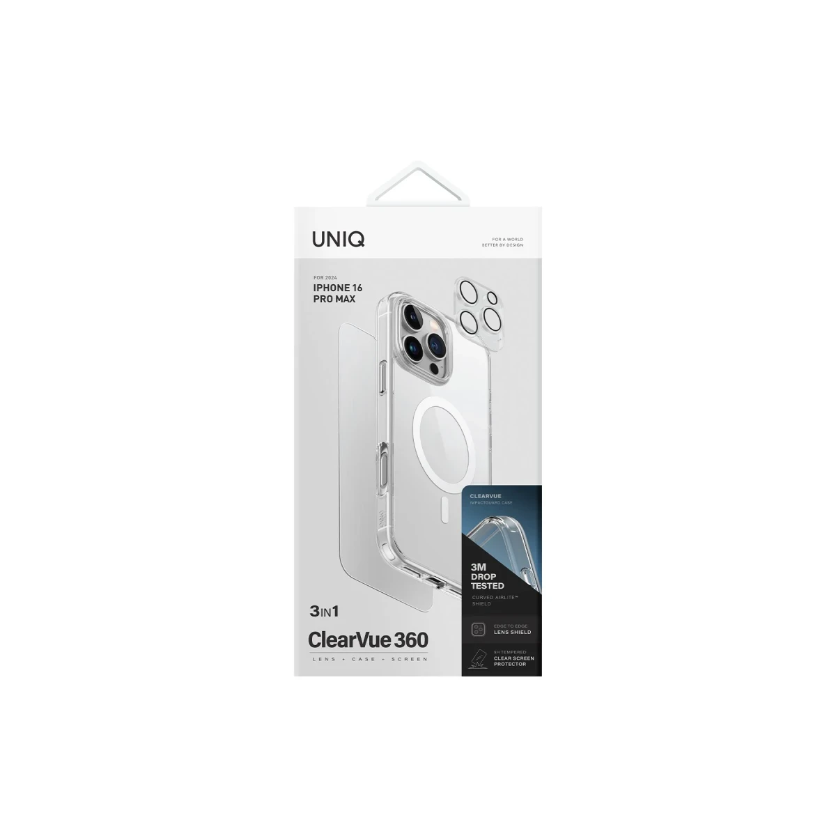 Uniq Apple iPhone 16 Pro Max Clearvue Magsafe 3in1 Set Kapak - Şeffaf