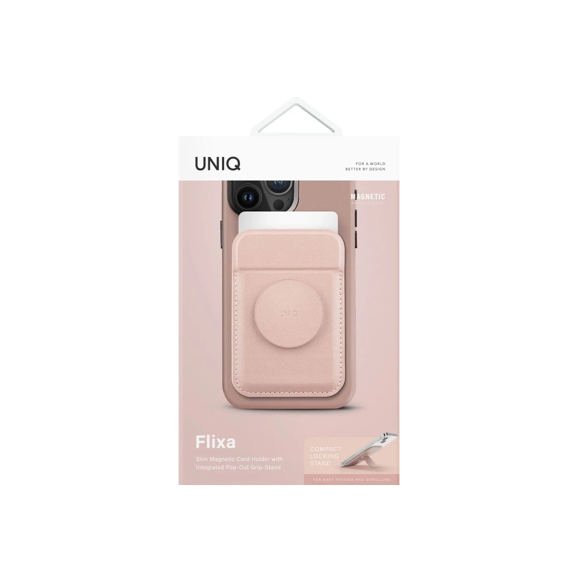 Uniq Flixa Popsocketli Manyetik Kartlık Stant - Pembe