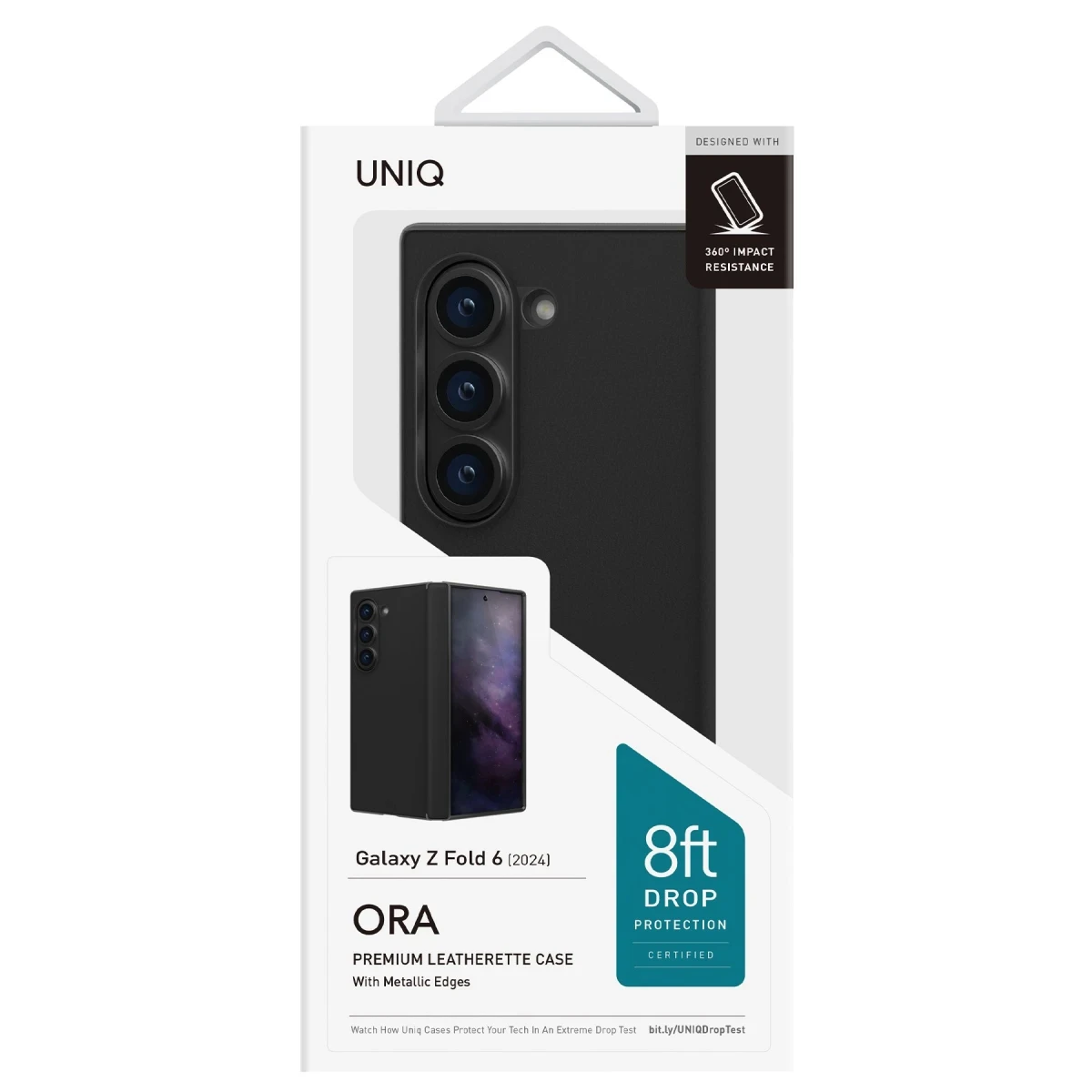 Uniq Samsung Galaxy Z Fold 6 Ora Katlanabilir Deri Kapak - Siyah