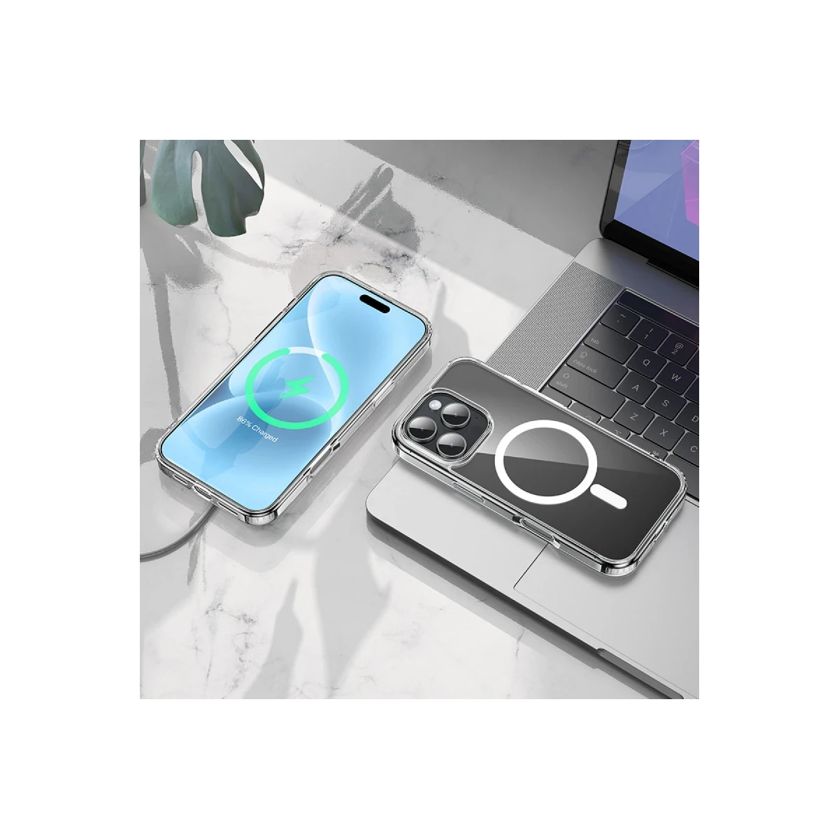 Hoco. Apple iPhone 16 Pro Anti Fall Airbag Magsafe Kapak - Şeffaf