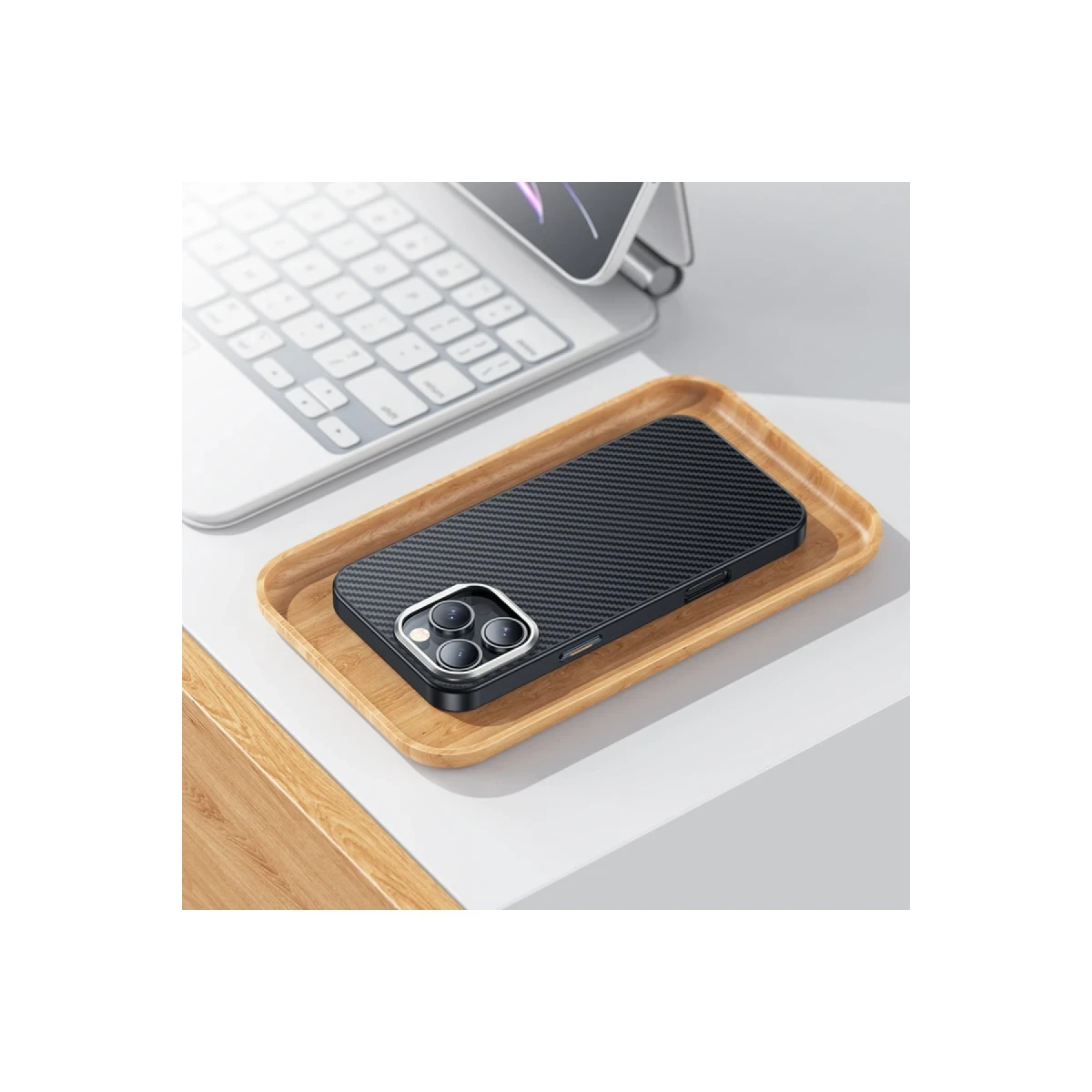 Hoco. Apple iPhone 16 Pro Knight Kevlar Magsafe Kapak - Siyah