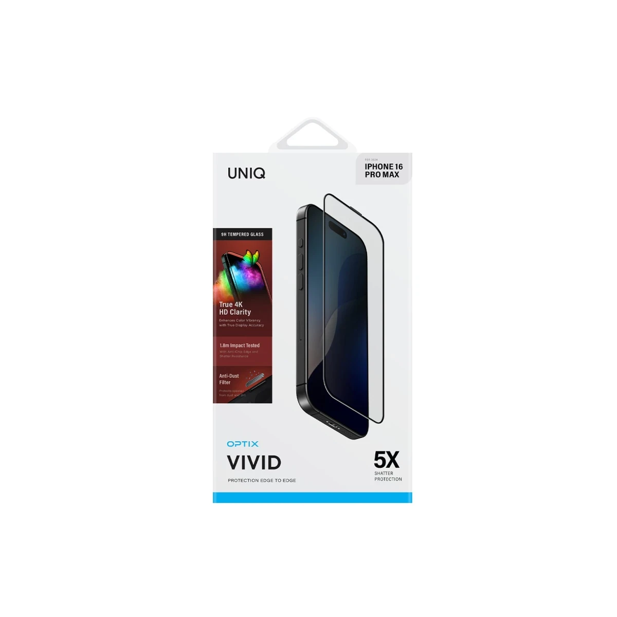 Uniq Apple iPhone 16 Optix Vivid Cam Ekran Koruyucu - Siyah