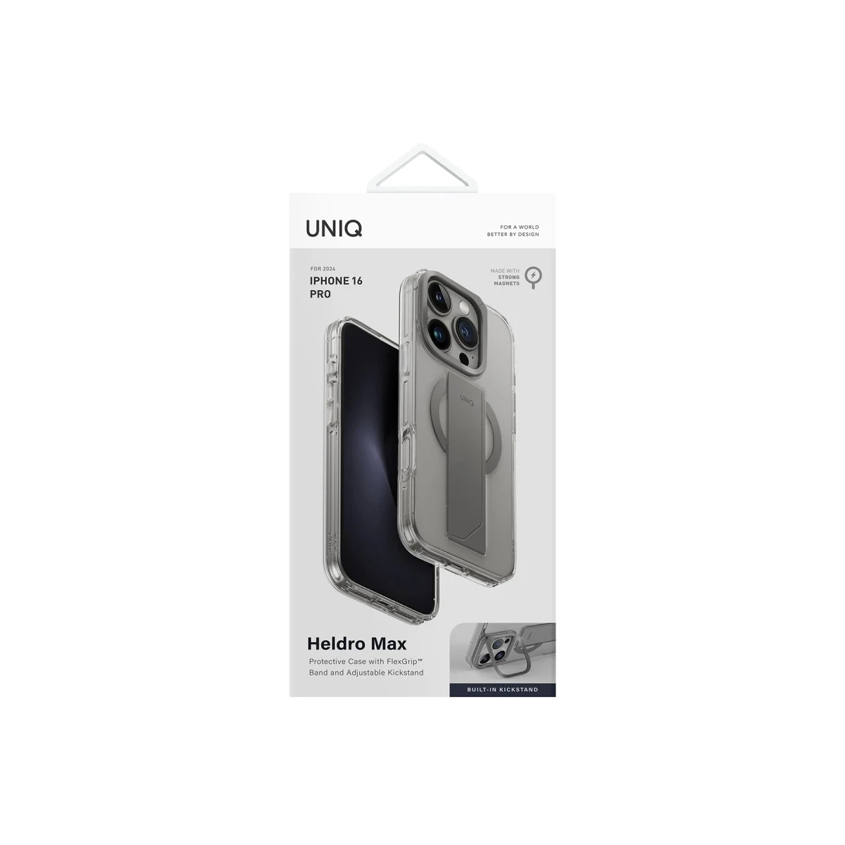 Uniq Apple iPhone 16 Pro Heldro Max Magsafe Standlı Kapak - Titan Gri