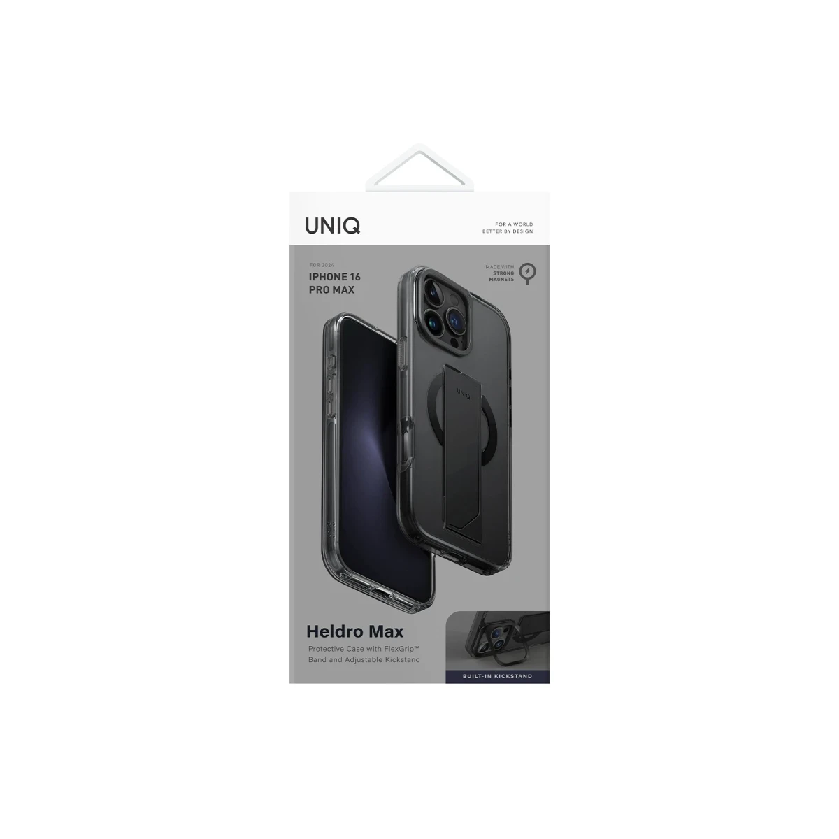 Uniq Apple iPhone 16 Pro Max Heldro Max Magsafe Standlı Kapak - Siyah