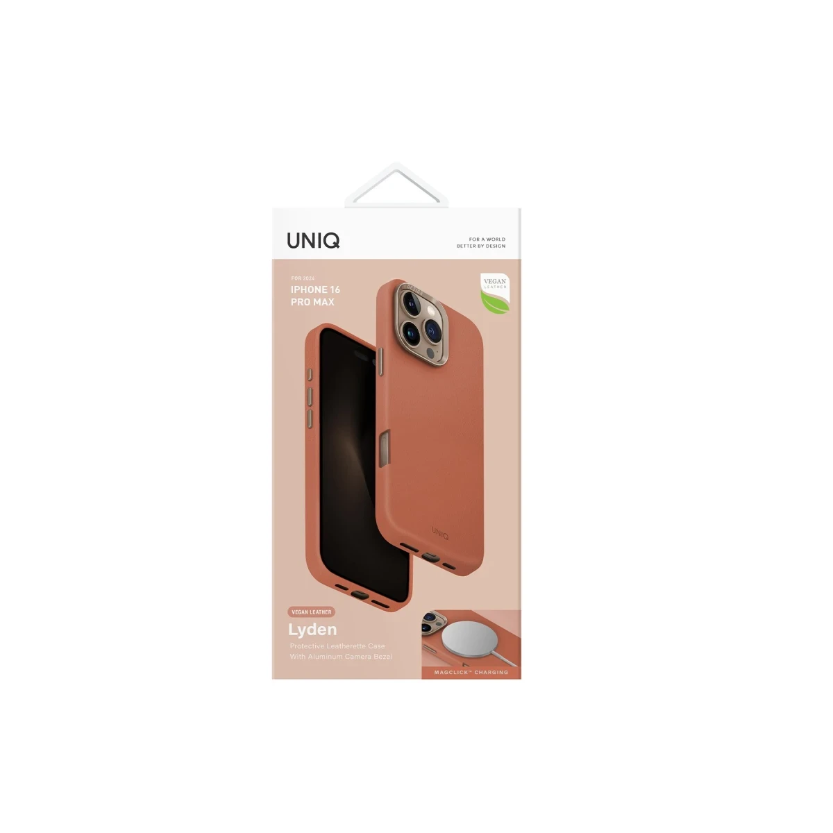 Uniq Apple iPhone 16 Pro Lyden Magsafe Deri Kapak - Turuncu