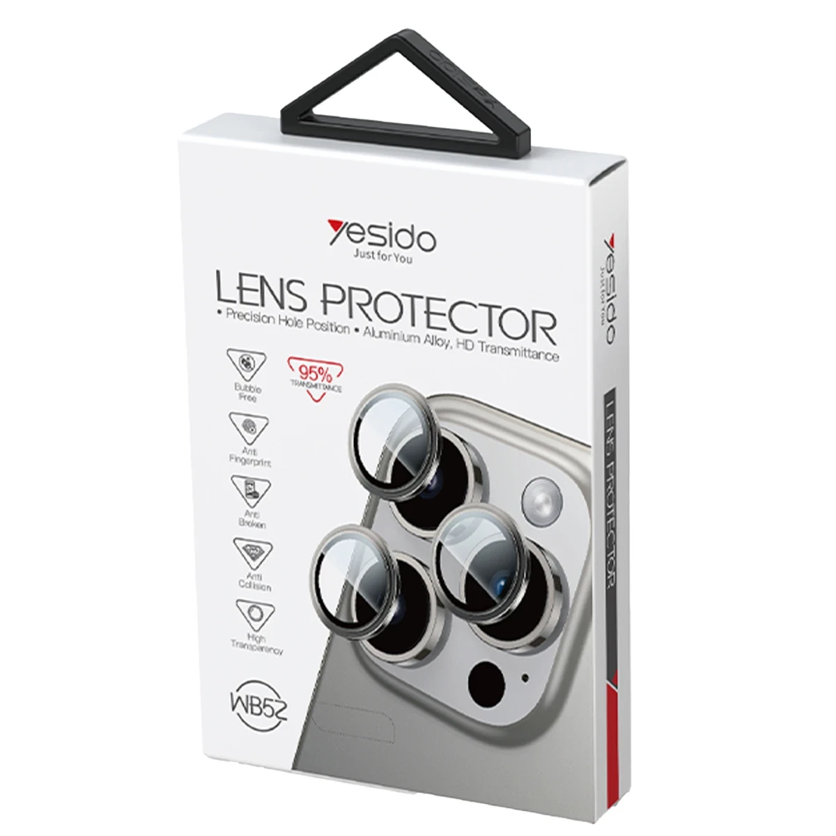 Yesido Apple iPhone 16 Pro Max WB52 Metal Kamera Lens - Siyah