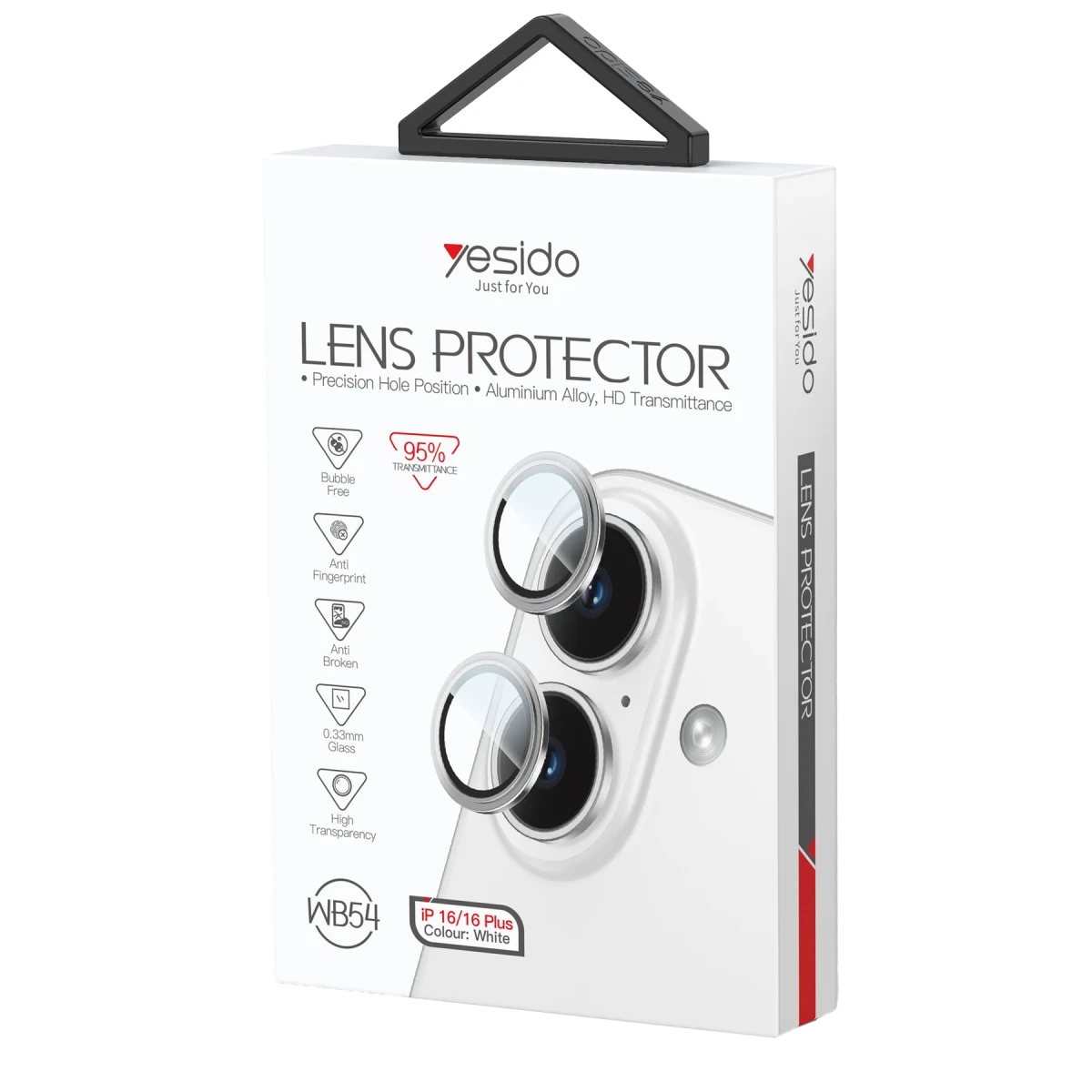 Yesido Apple iPhone 16 Plus WB54 Metal Kamera Lens - Lila