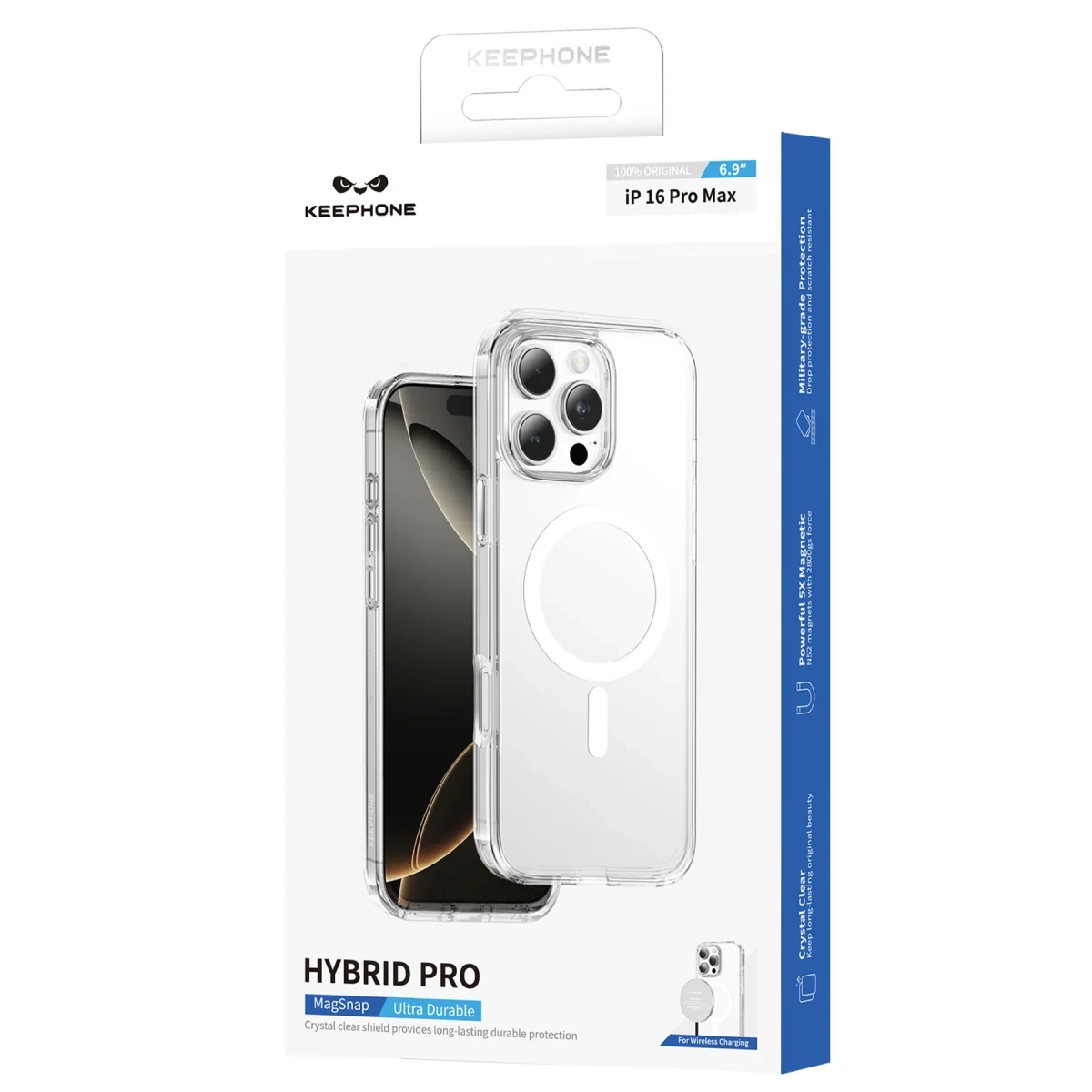 Keephone Apple iPhone 16 Pro Hybrid Pro Magsafe Kılıf - Şeffaf