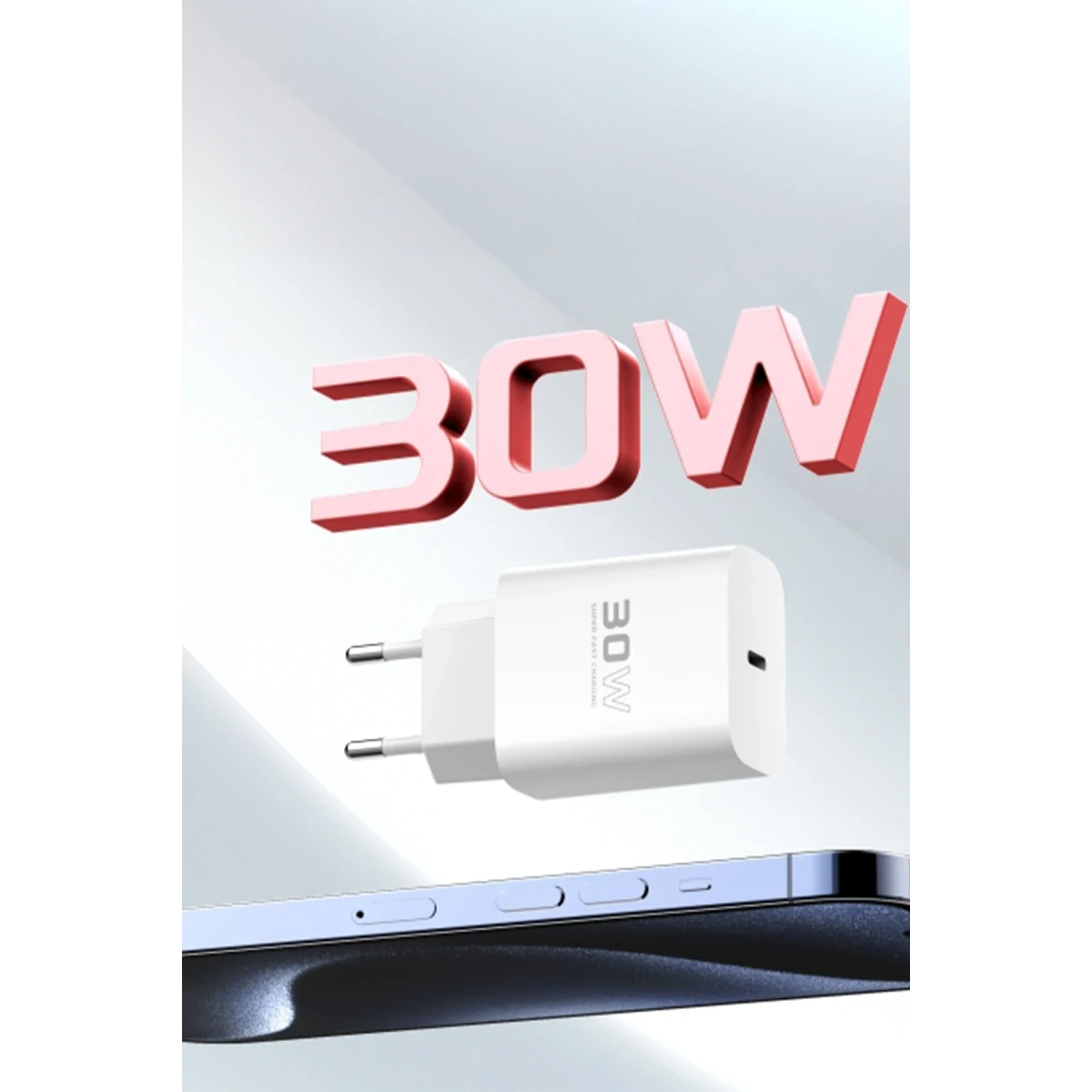 Konfulon C87C 30W Type-C Çıkışlı Ekstra DL50 1M Type-C to Lightning Kablolu PD Şarj Cihazı - Beyaz — görsel 6