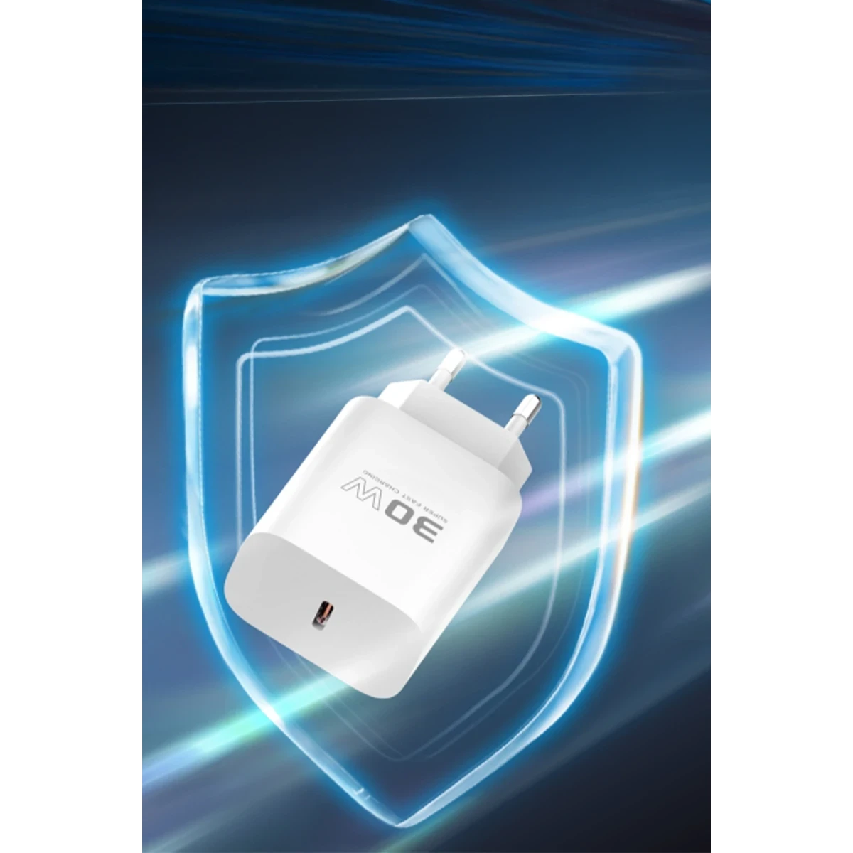 Konfulon C87C 30W Type-C Çıkışlı Ekstra DL51 1M Type-C to Type-C Kablolu PD Şarj Cihazı - Beyaz — görsel 7