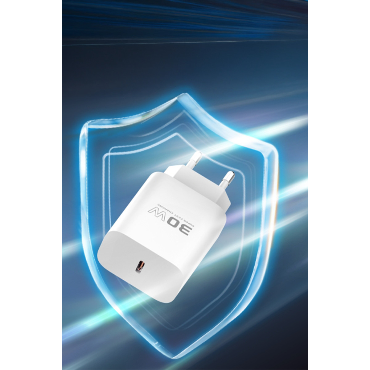 Konfulon C87C 30W Type-C Çıkışlı Ekstra DL51 1M Type-C to Type-C Kablolu PD Şarj Cihazı - Beyaz — görsel 11