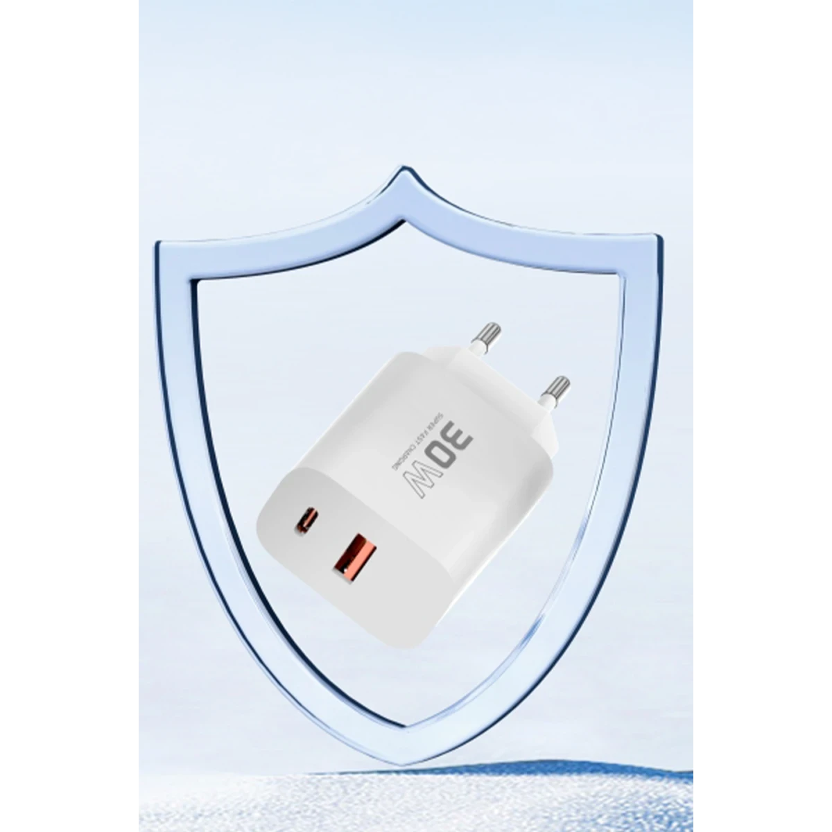 Konfulon C89Q 1 Adet 30W Type-C ve 1 Adet 22.5W USB Çıkışlı Ekstra DL49 1M USB to Type-C Kablolu PD Şarj Cihazı - Beyaz — görsel 7