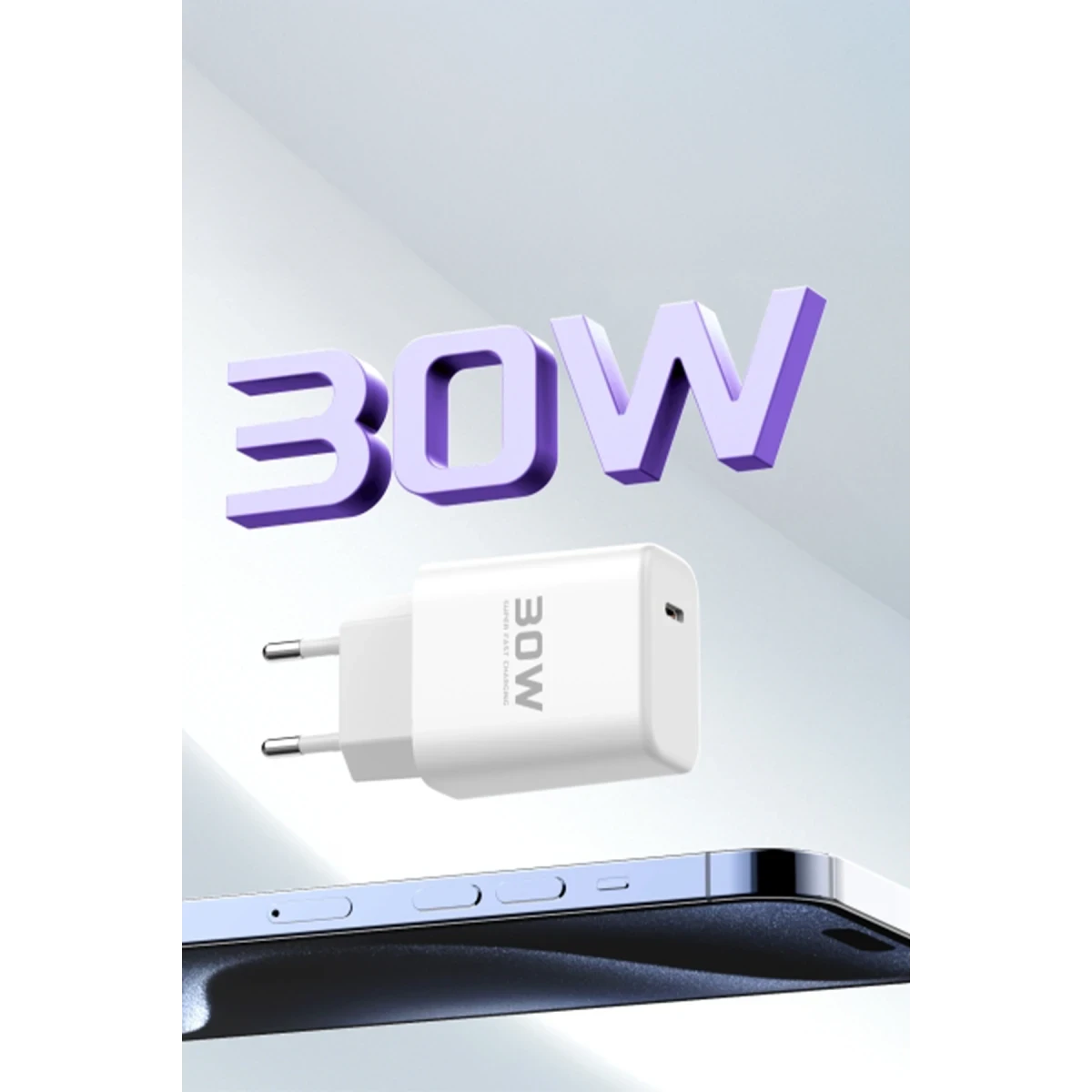 Joko JK89 30W Type-C Çıkışlı Ekstra DC67 1M Type-C to Type-C Kablolu PD Şarj Cihazı - Beyaz — görsel 6