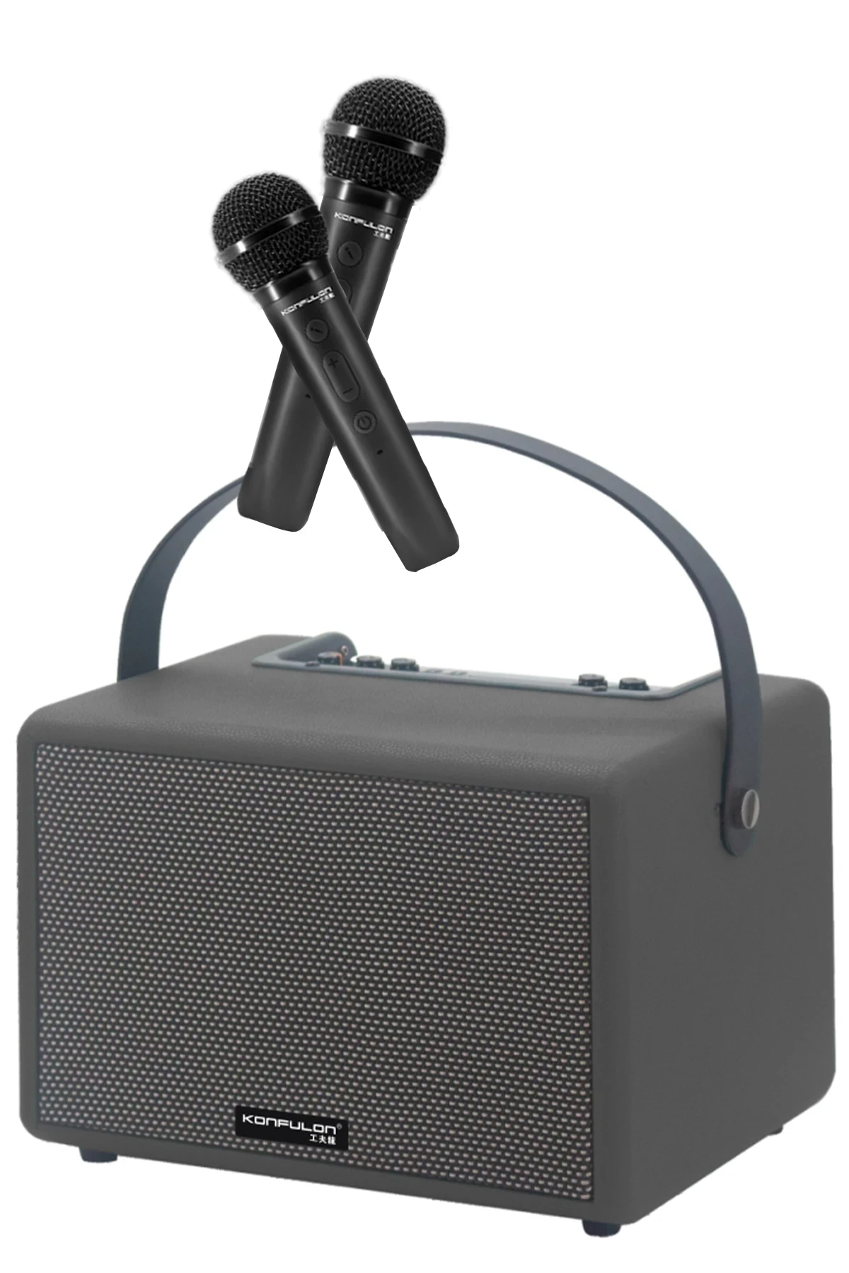 Konfulon F31 50W Sürücülü 2 Adet Mikrofonlu BT 5.2 Kablosuz Hoparlör - Siyah — görsel 3