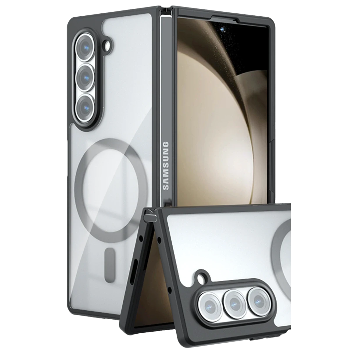 Newface Samsung Galaxy Z Fold 5 Kılıf Blur Fold Magsafe Kapak - Siyah — görsel 6