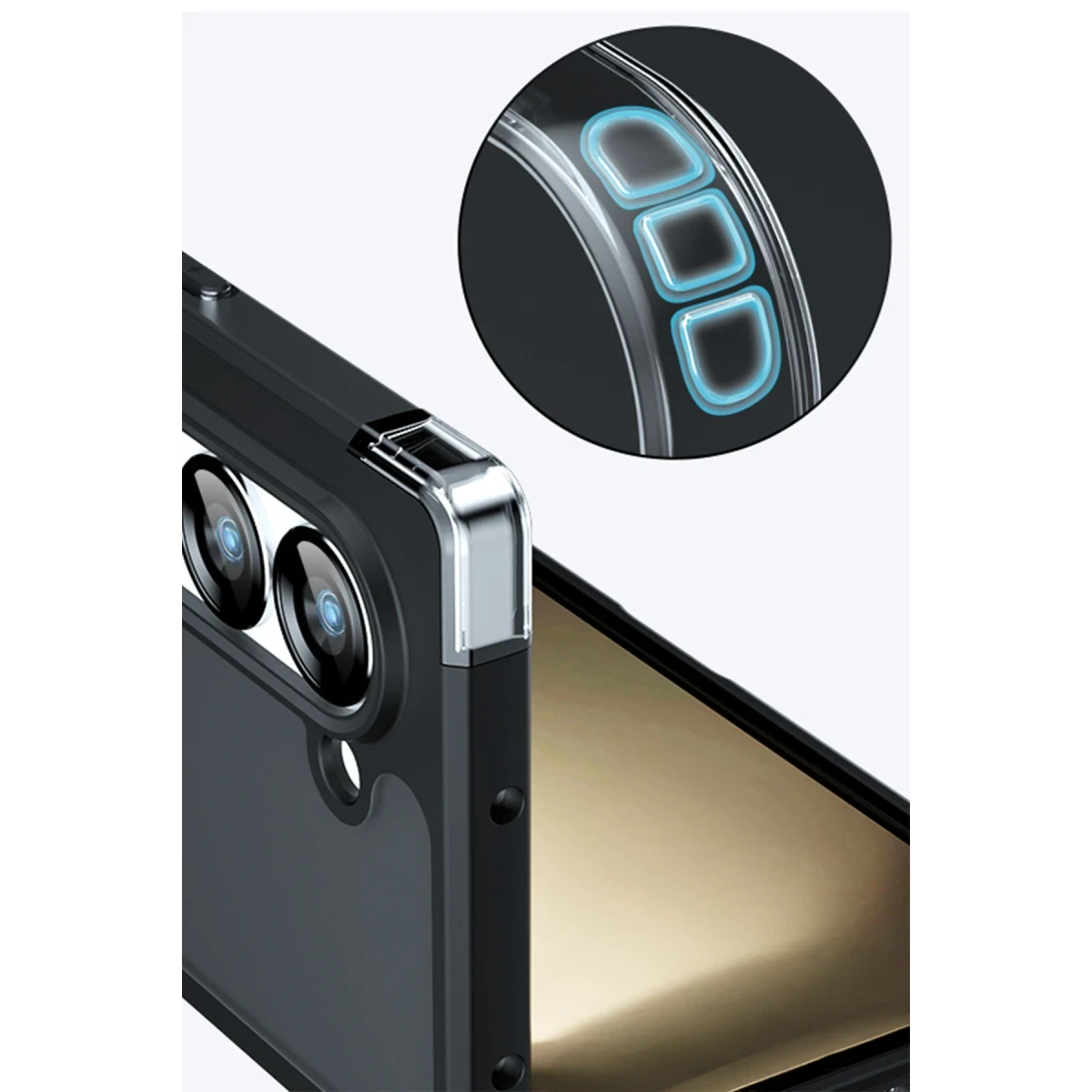 Newface Samsung Galaxy Z Fold 5 Kılıf Blur Fold Magsafe Kapak - Siyah — görsel 8