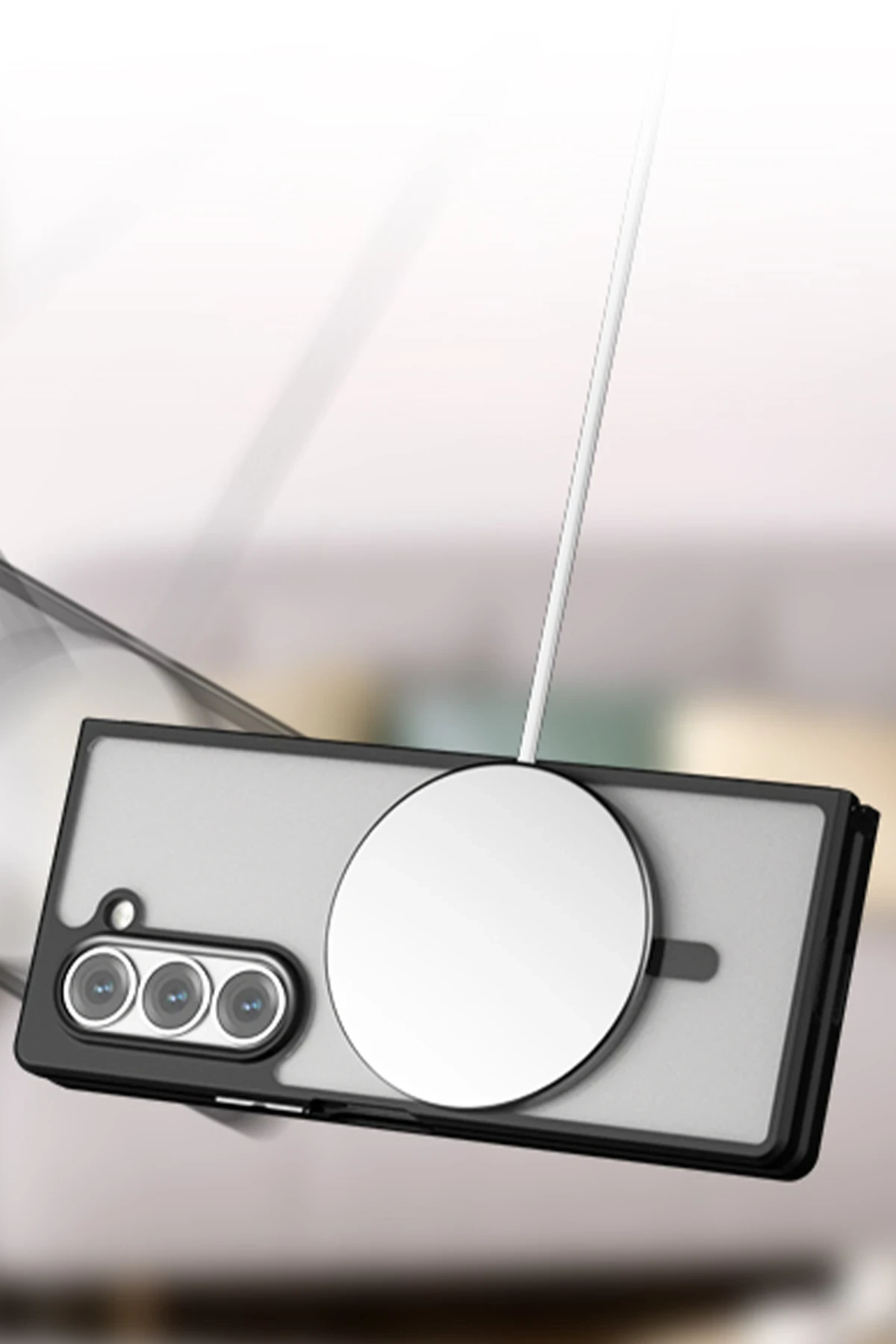 Newface Samsung Galaxy Z Fold 5 Kılıf Blur Fold Magsafe Kapak - Siyah — görsel 5