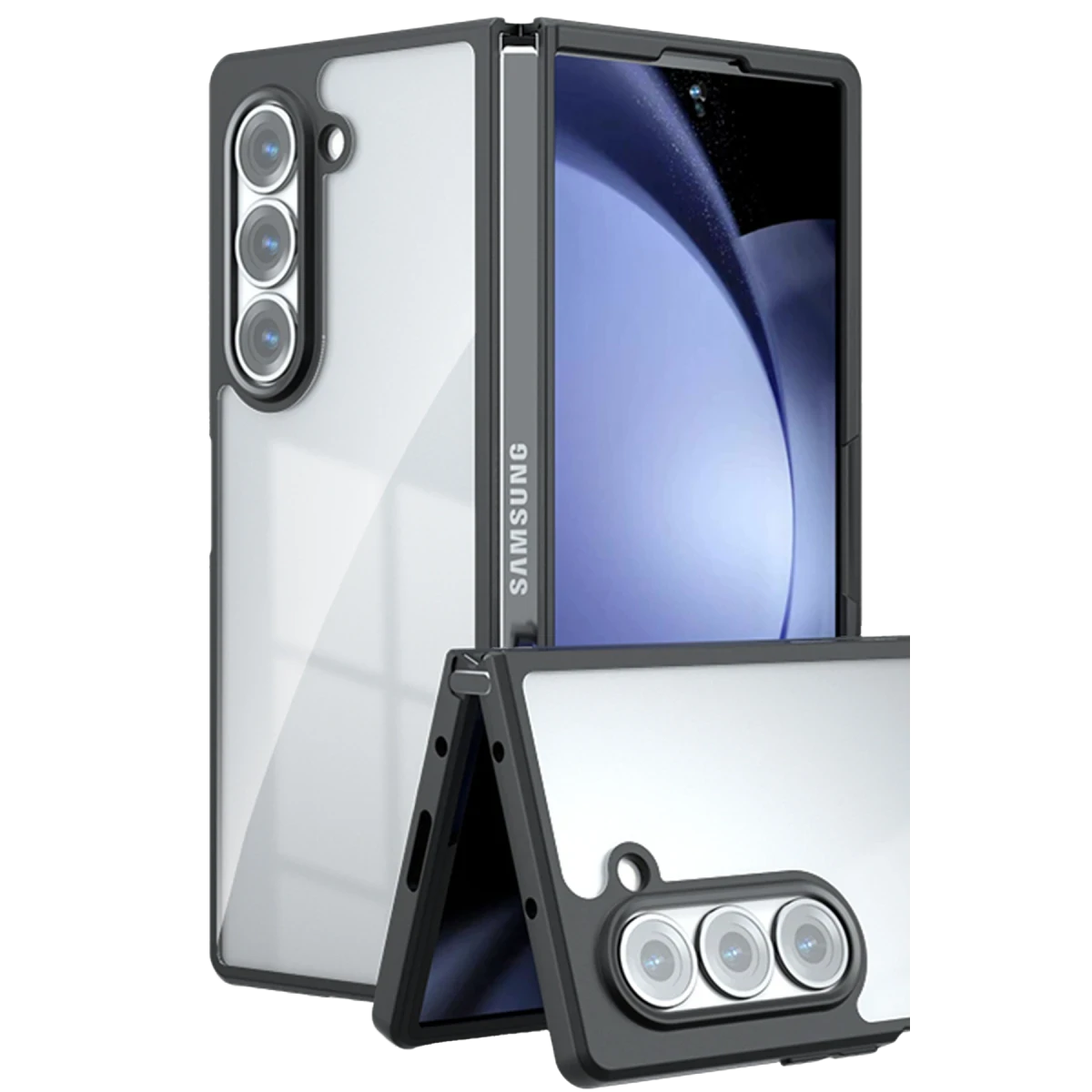 Newface Samsung Galaxy Z Fold 5 Kılıf Blur Fold Kapak - Siyah — görsel 4