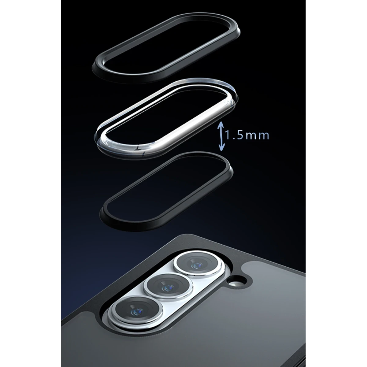 Newface Samsung Galaxy Z Fold 5 Kılıf Blur Fold Kapak - Siyah — görsel 5