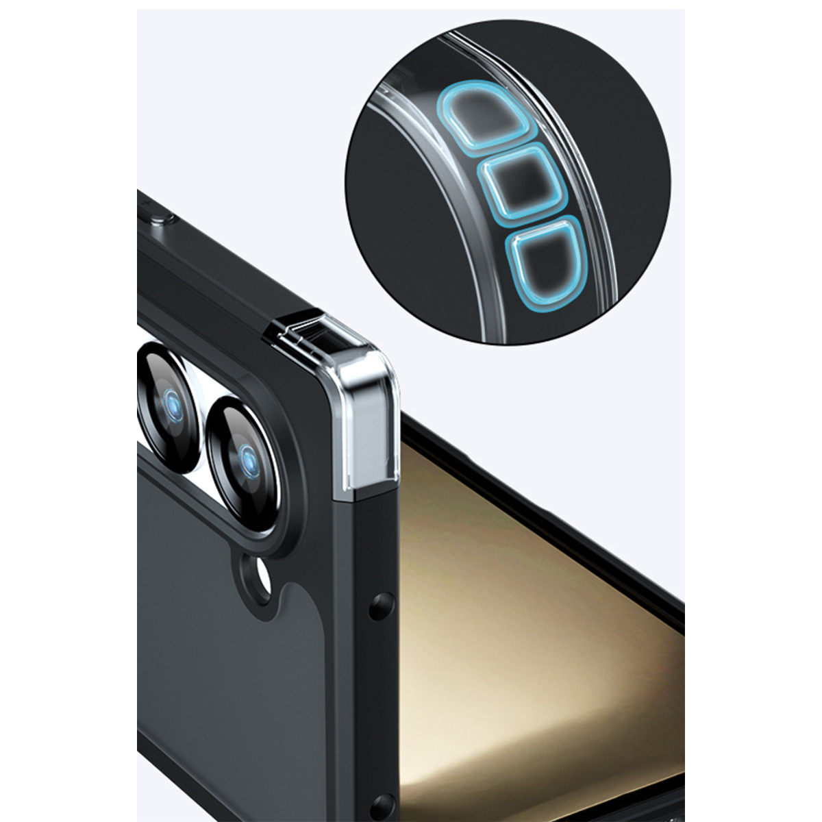 Newface Samsung Galaxy Z Fold 5 Kılıf Blur Fold Kapak - Siyah — görsel 9