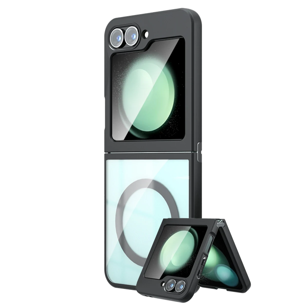 Newface Samsung Galaxy Z Flip 6 Kılıf Blur Fold Magsafe Kapak - Siyah — görsel 7