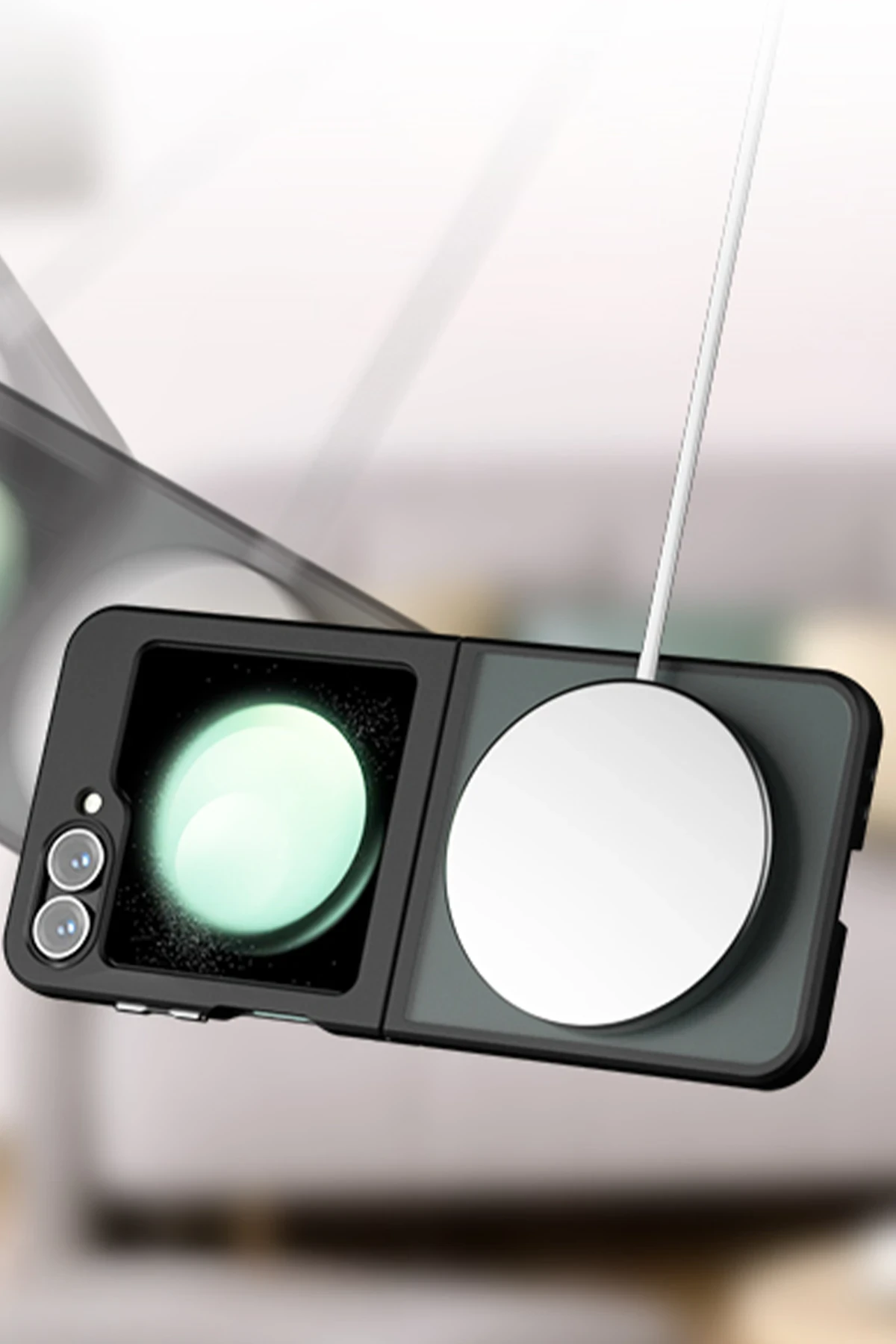 Newface Samsung Galaxy Z Flip 6 Kılıf Blur Fold Magsafe Kapak - Siyah — görsel 6